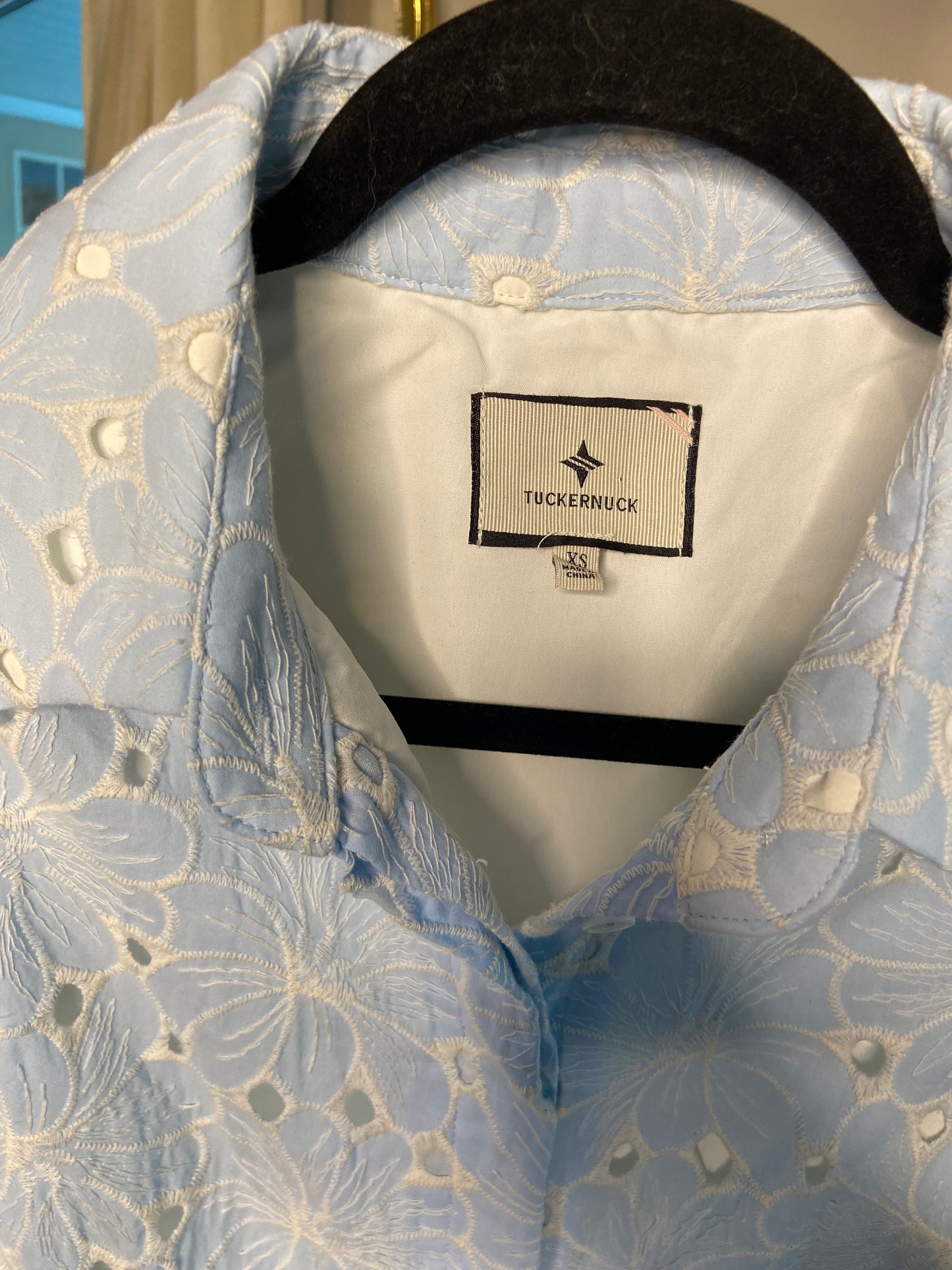 Tuckernuck Airy Blue Eyelet Delaney Dress size XS