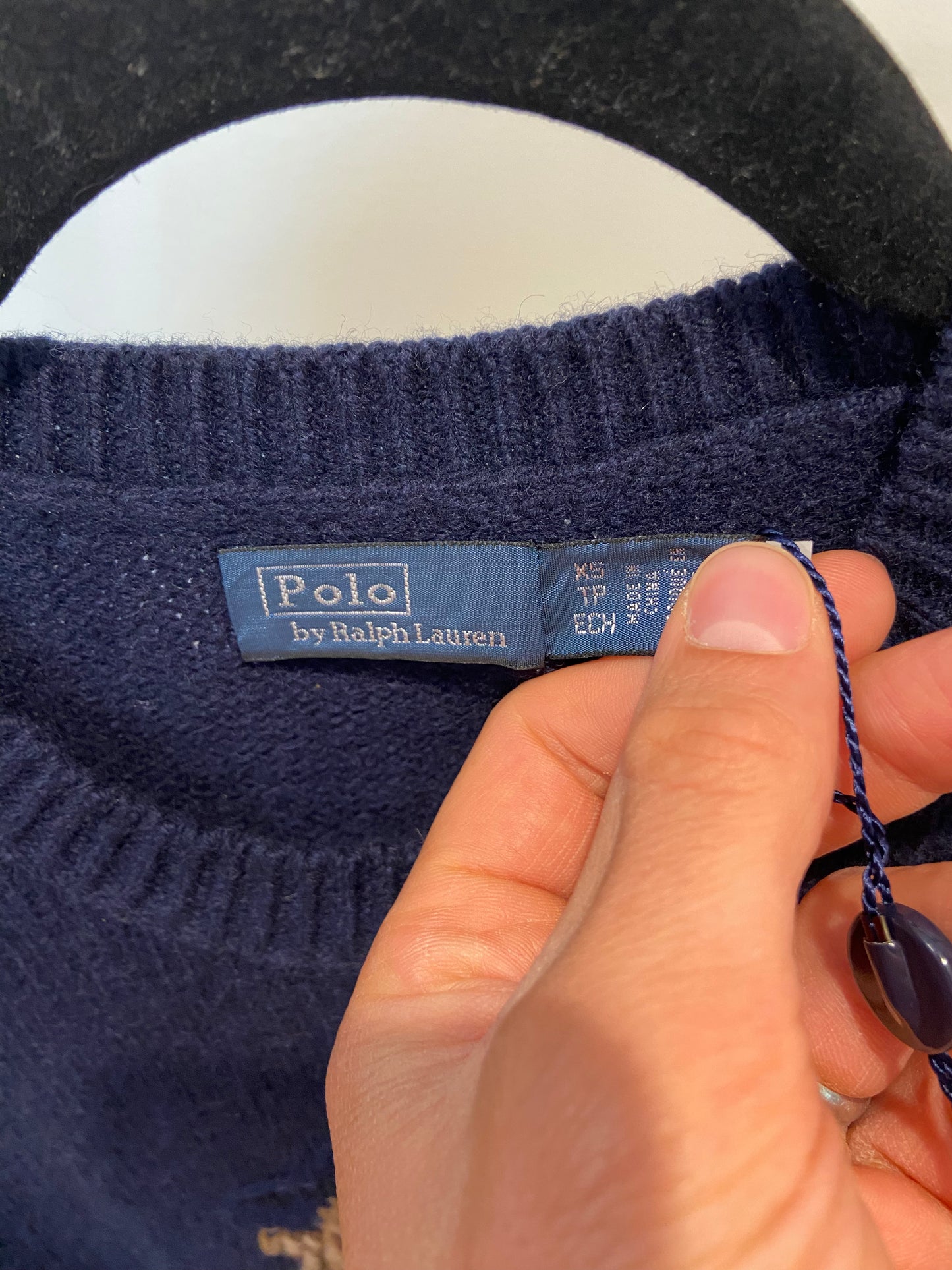 Polo Ralph Lauren Navy Cashmere Bear Sweater size XS