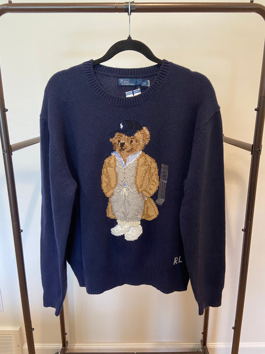 Polo Ralph Lauren Navy Cashmere Bear Sweater size L