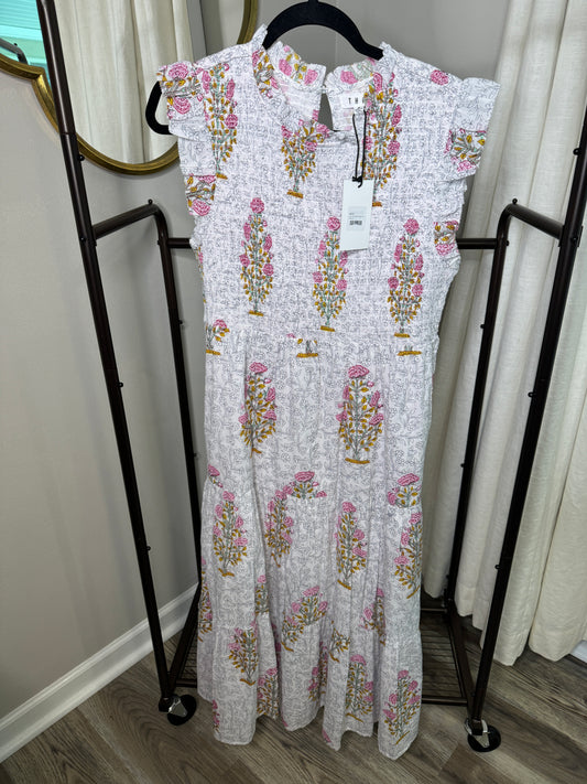 THML Lavender Fields Smocked Midi Dress size M