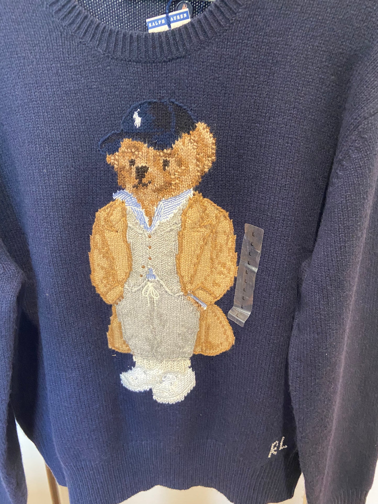 Polo Ralph Lauren Navy Cashmere Bear Sweater size L