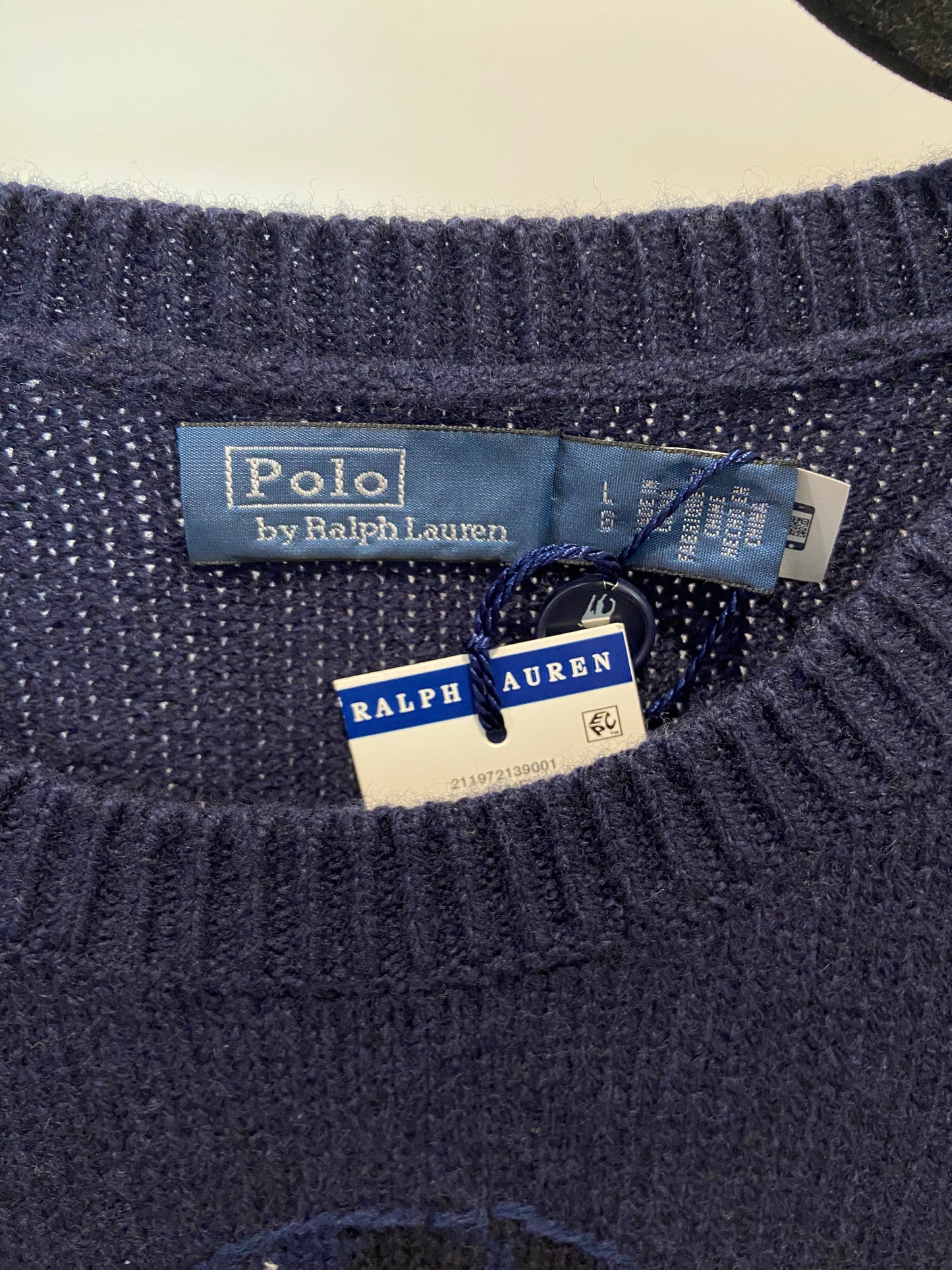 Polo Ralph Lauren Navy Cashmere Bear Sweater size L