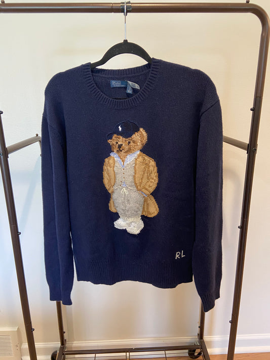 Polo Ralph Lauren Navy Cashmere Bear Sweater size L