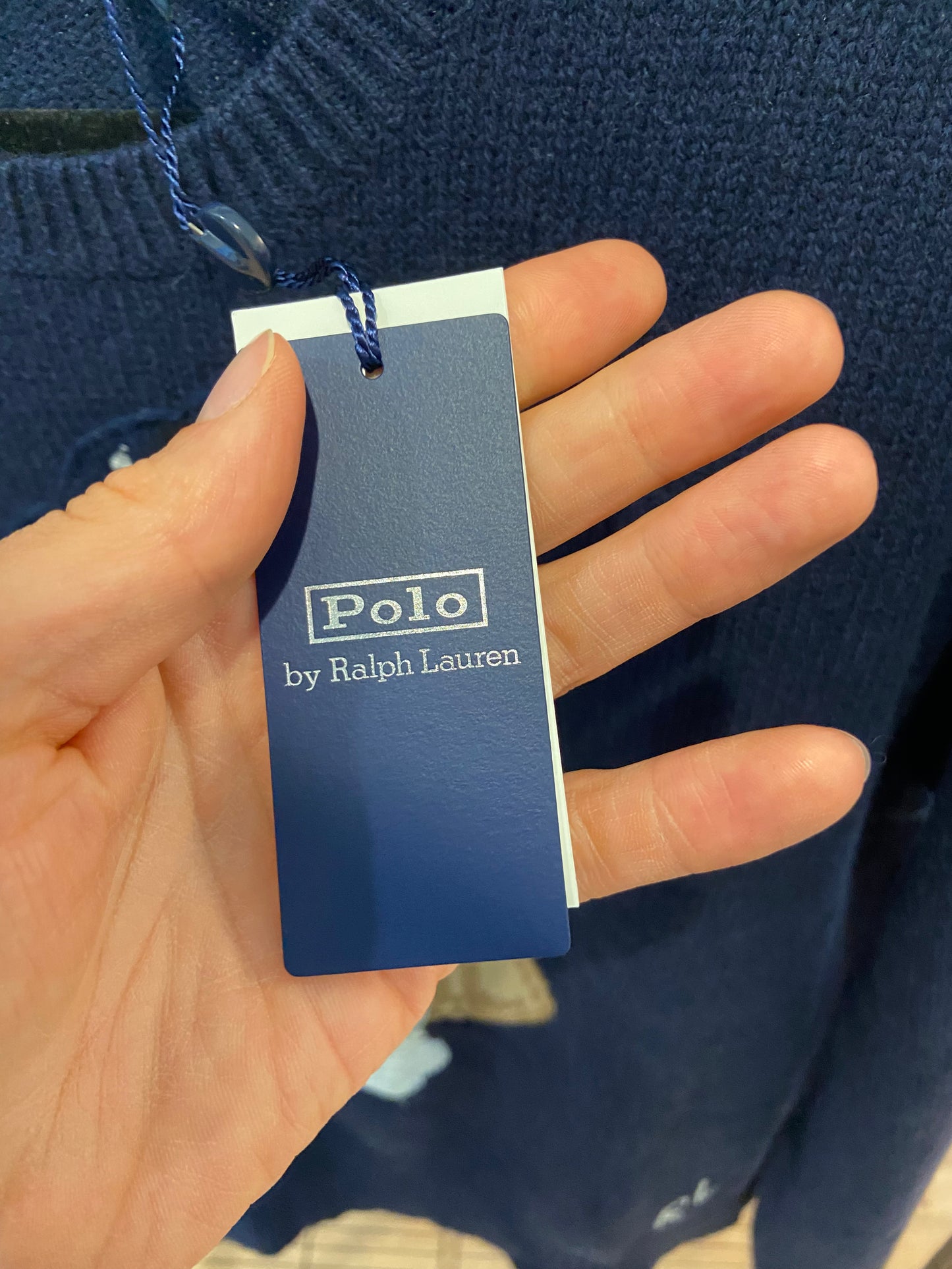 Polo Ralph Lauren Navy Cashmere Bear Sweater size L