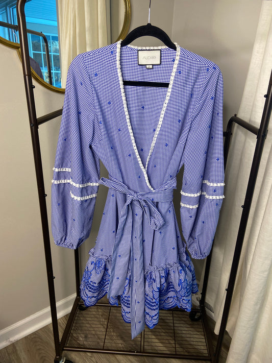 Alexis Alzena Wrap Embroidered Mini Dress size M