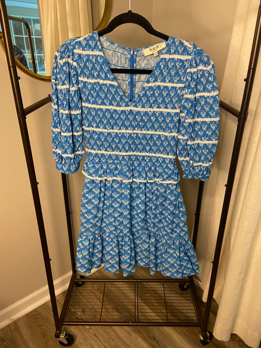 Sea New York Annika Smocked Mini Dress size XS