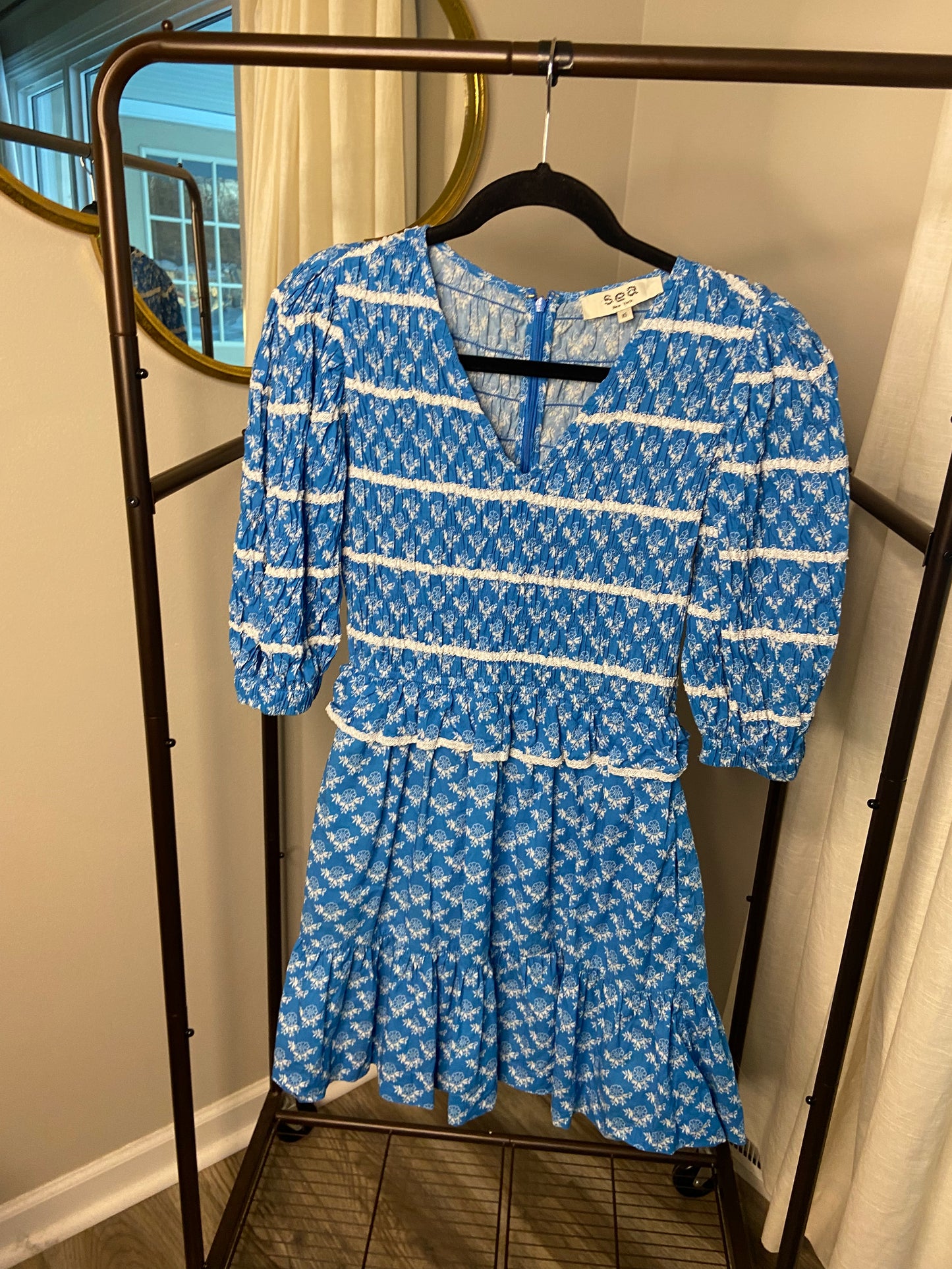 Sea New York Annika Smocked Mini Dress size XS