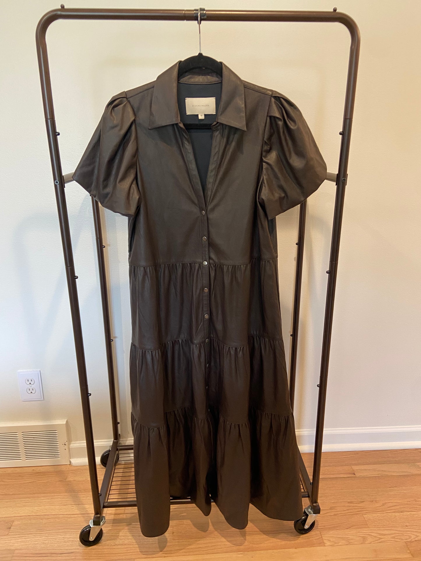 Brochu Walker The Havana Vegan Leather Dress in Timber size M