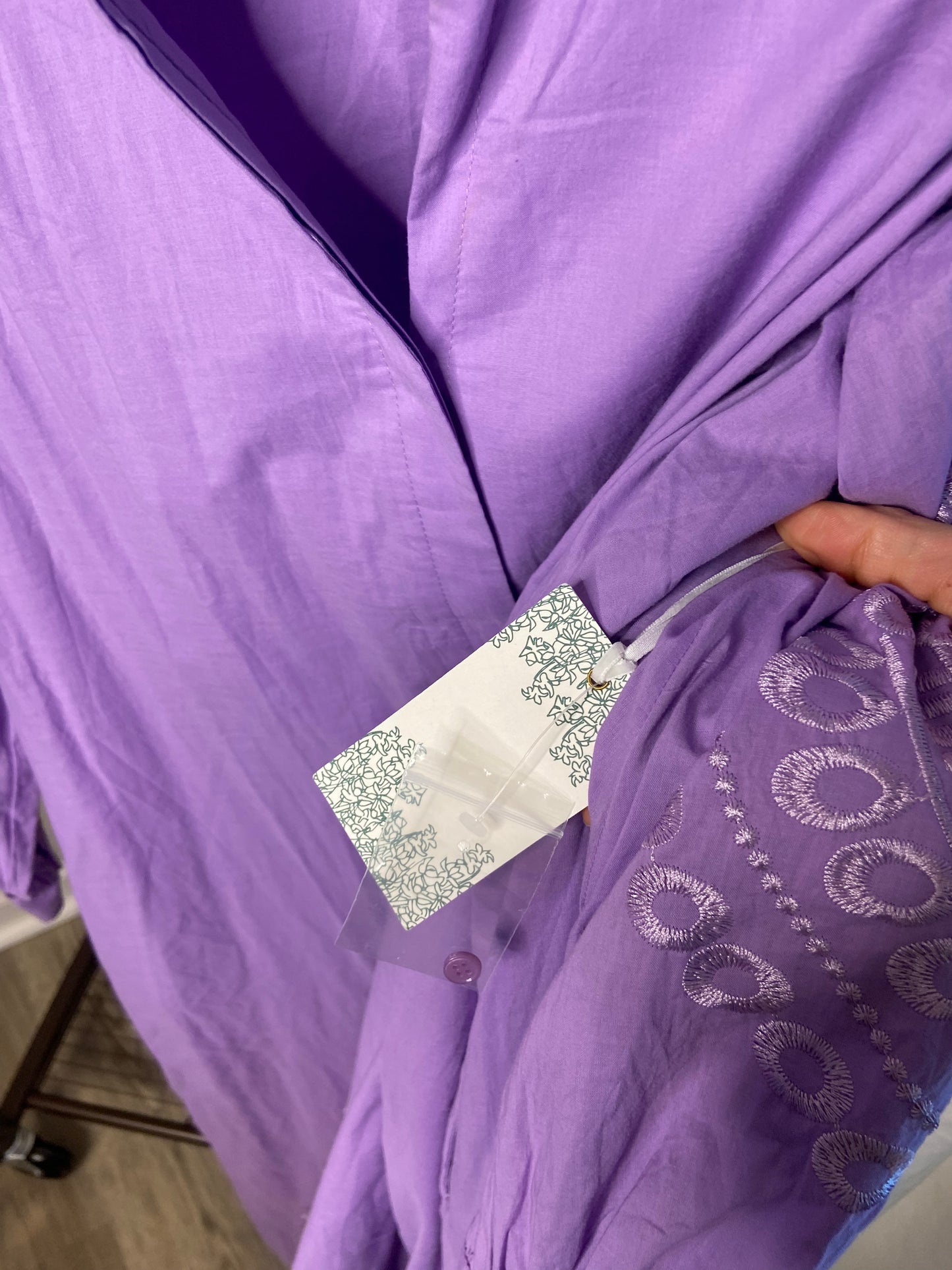 Hyacinth House Embroidered Wisteria Caftan Dress size XL