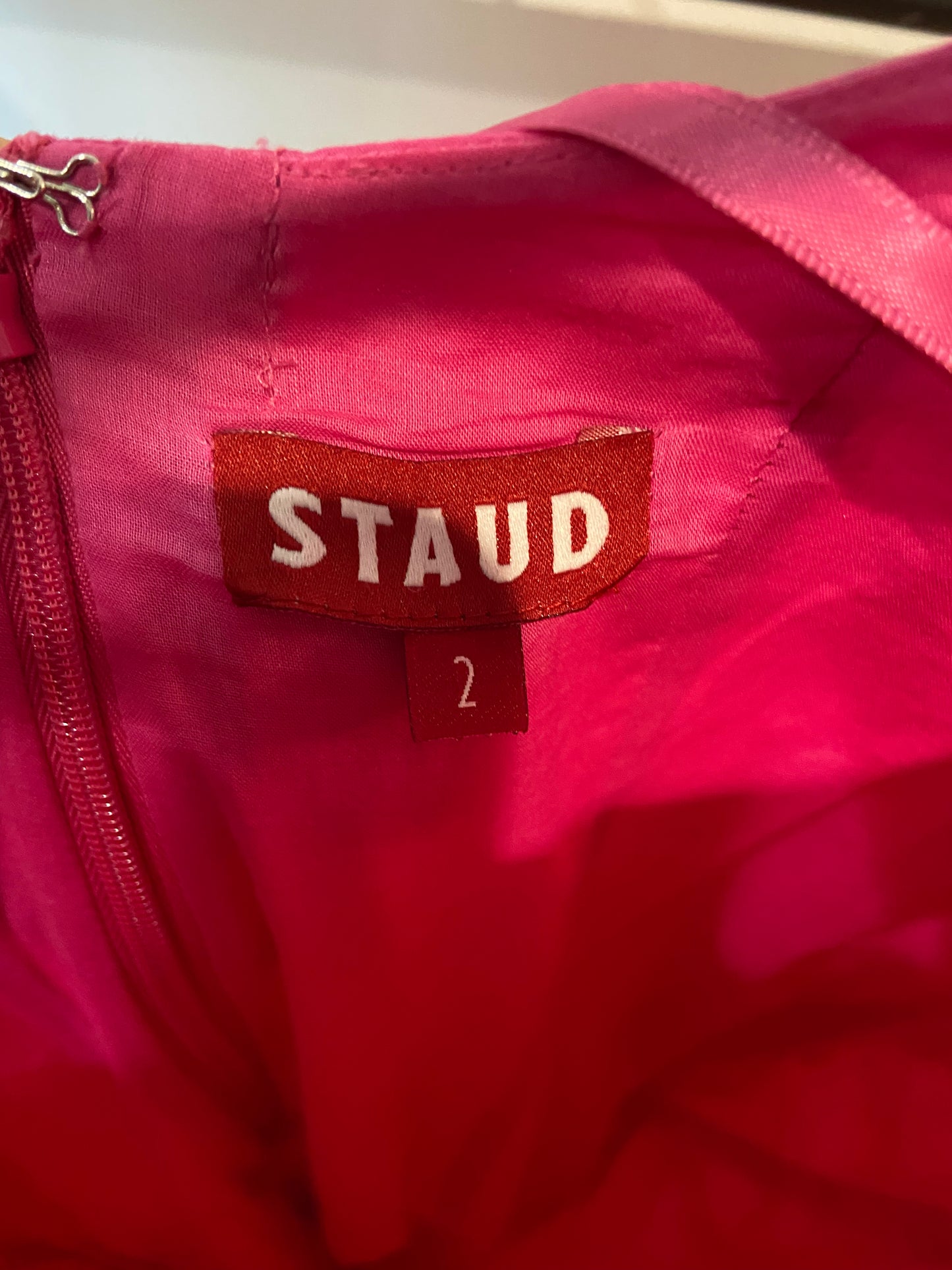 Staud Wells Dress in Pink Peony size 2