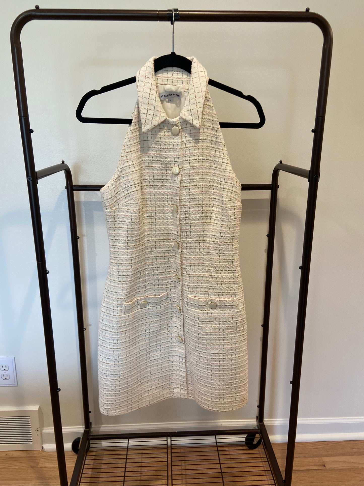 Veronica Beard Roxanna Tweed Button-Up Mini Dress size 4
