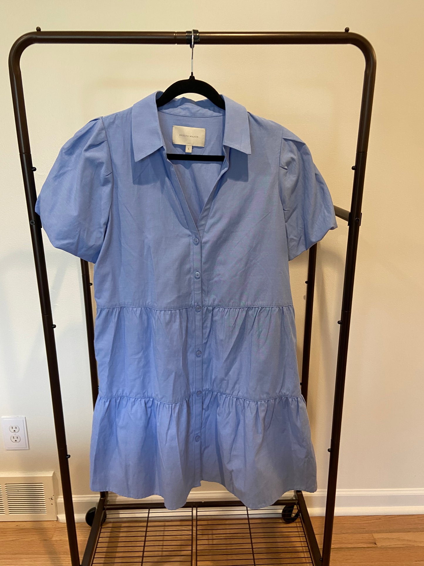 Brochu Walker Havana Mini Dress in Chambray Blue size L