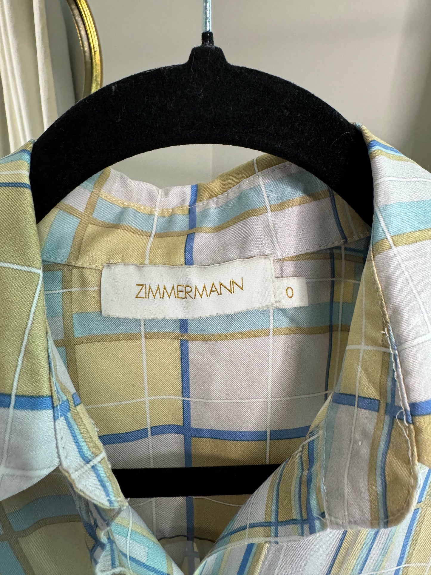 ZIMMERMANN Plaid Oversized Shirt size US 4