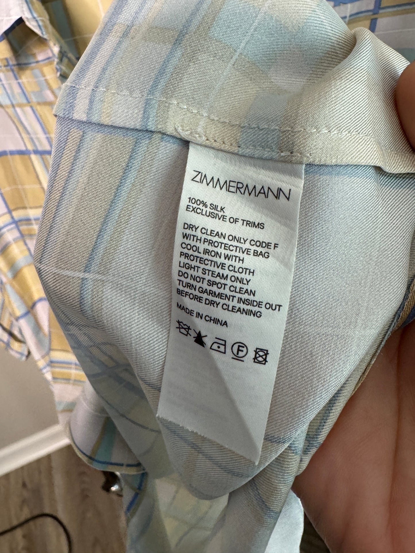 ZIMMERMANN Plaid Oversized Shirt size US 4