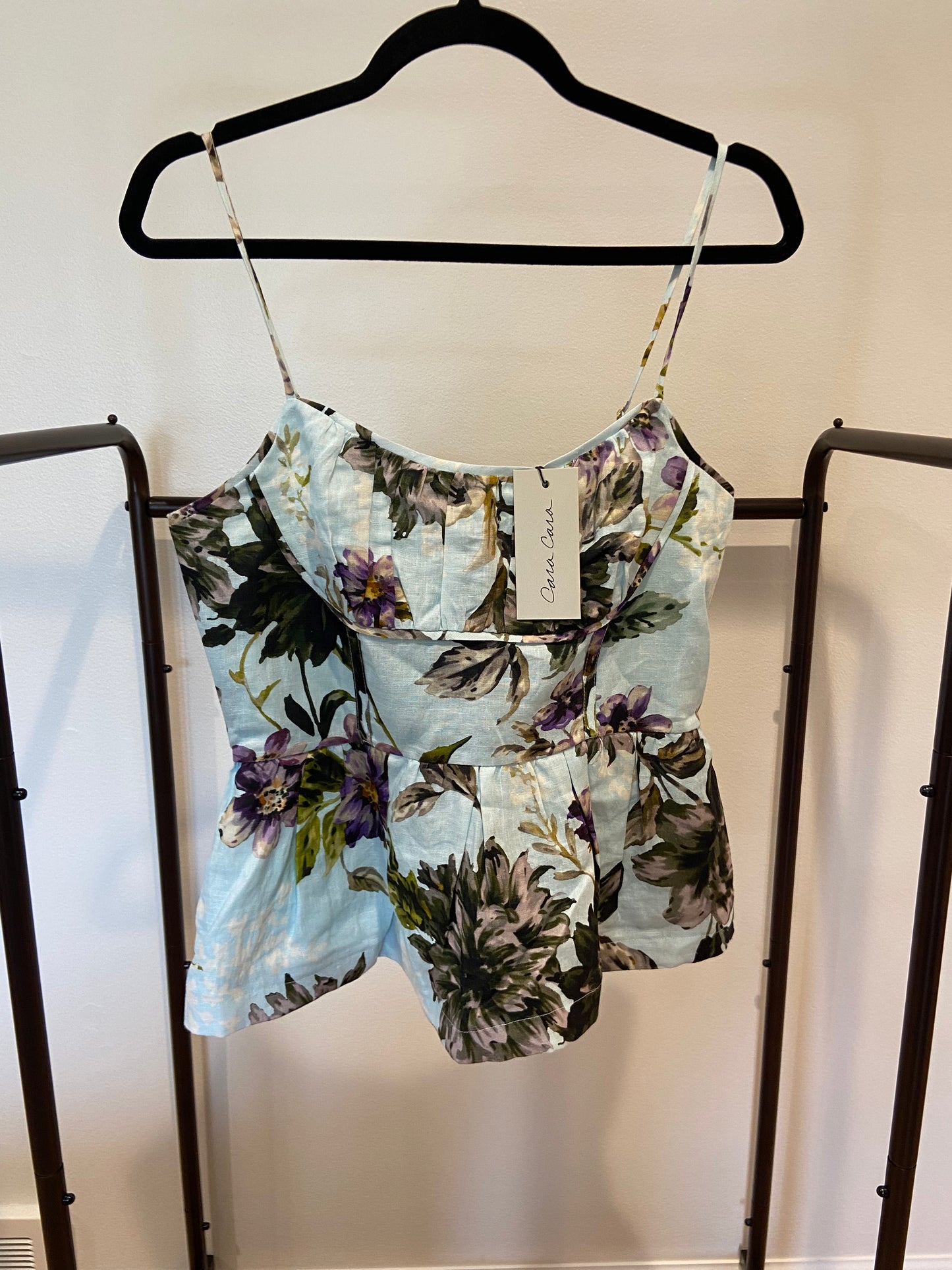 Cara Cara Alba Top with Sienna Skirt in Margaux Bloom Blue size 8
