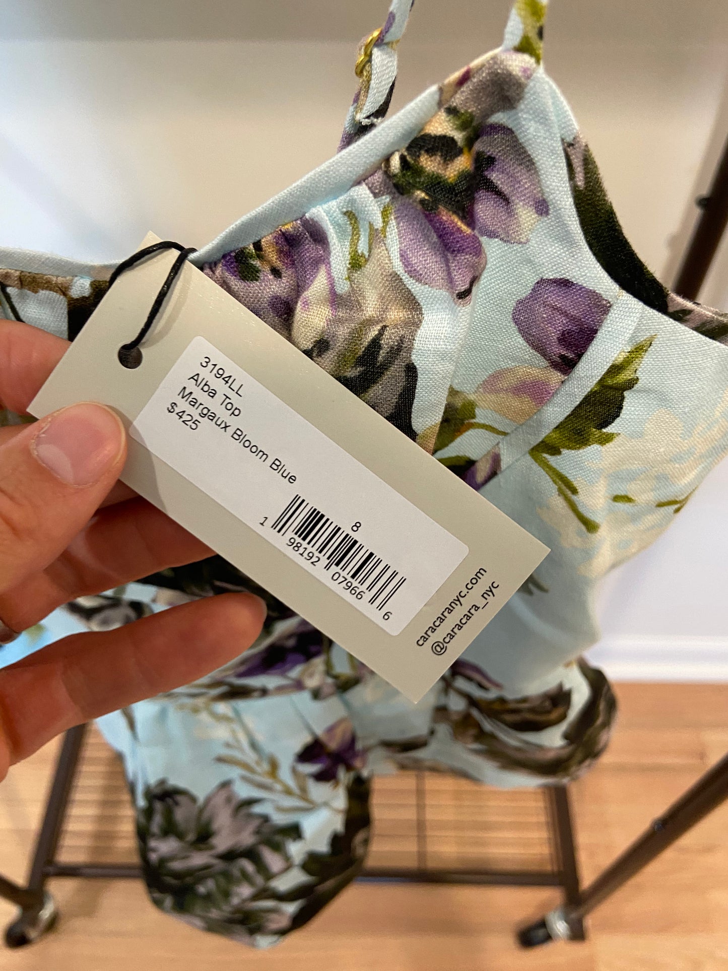 Cara Cara Alba Top with Sienna Skirt in Margaux Bloom Blue size 8