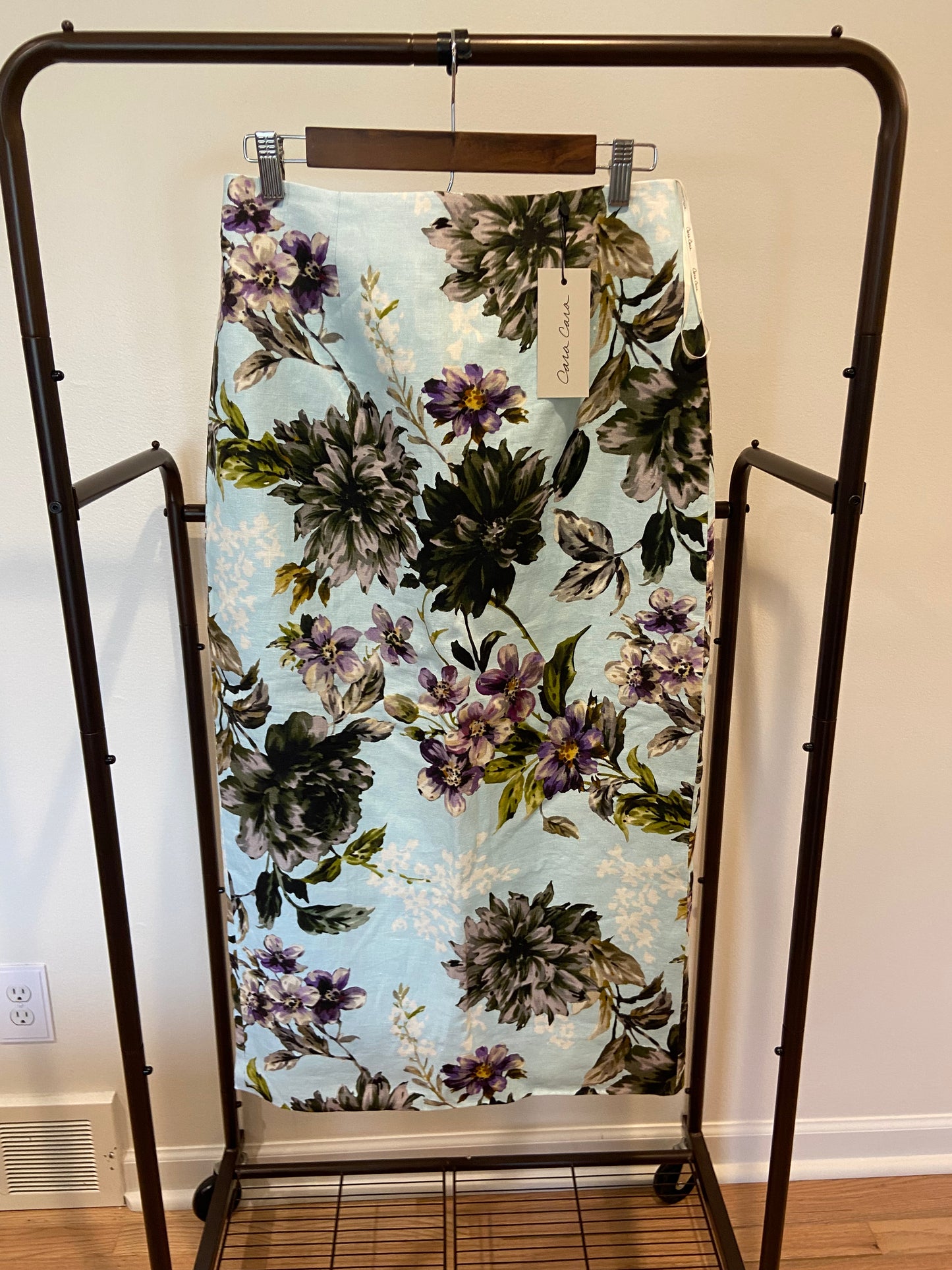 Cara Cara Alba Top with Sienna Skirt in Margaux Bloom Blue size 8