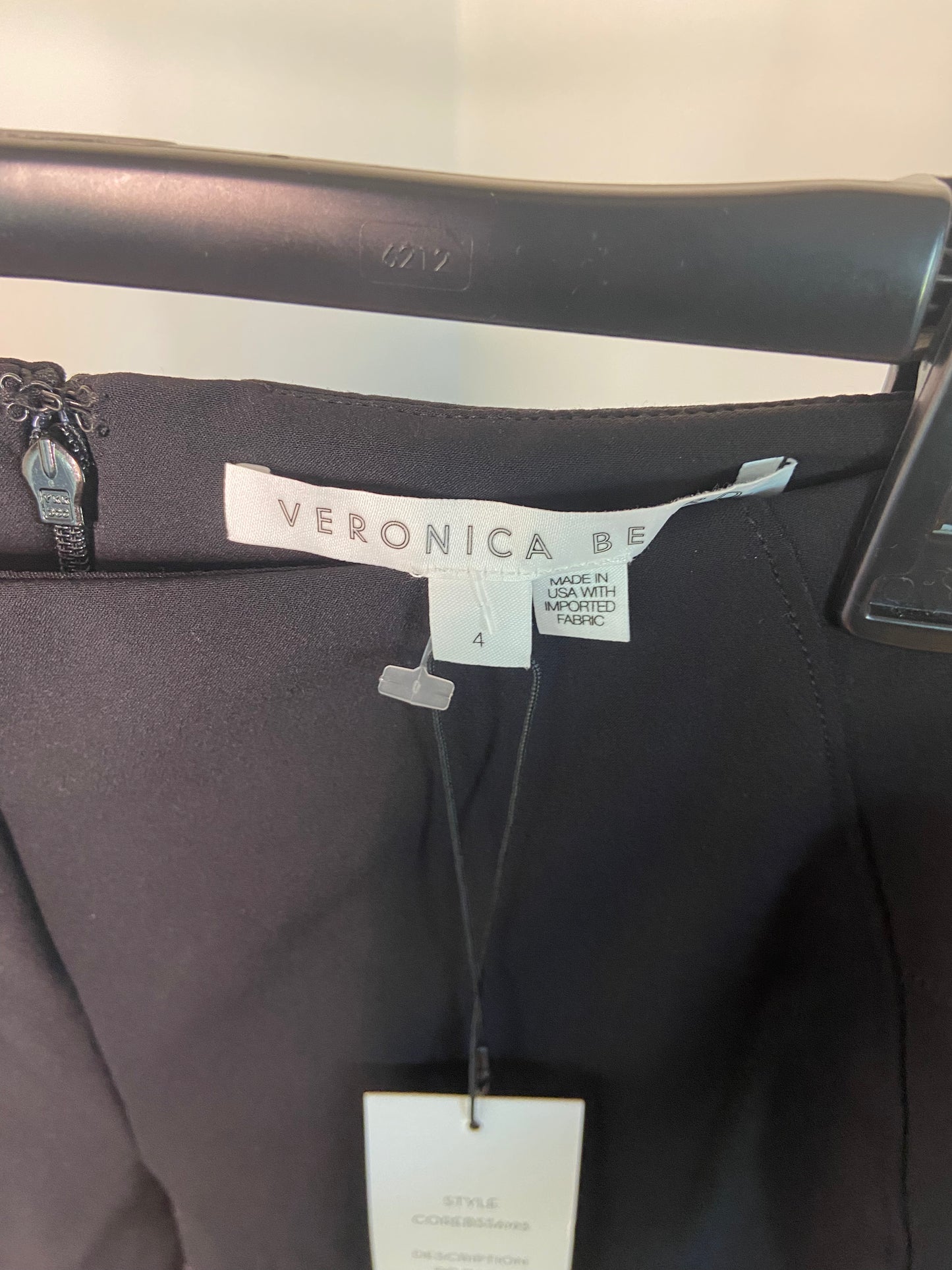 Veronica Beard Zip Back Scuba Pants Black size 4