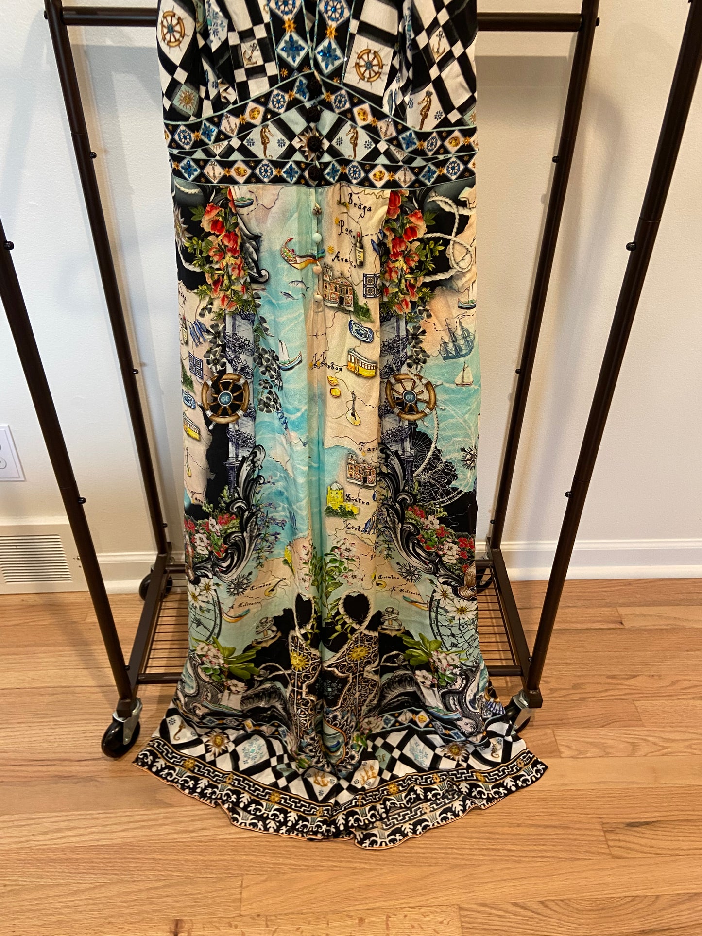 Camilla Halterneck Jumpsuit with Tie Neck size S