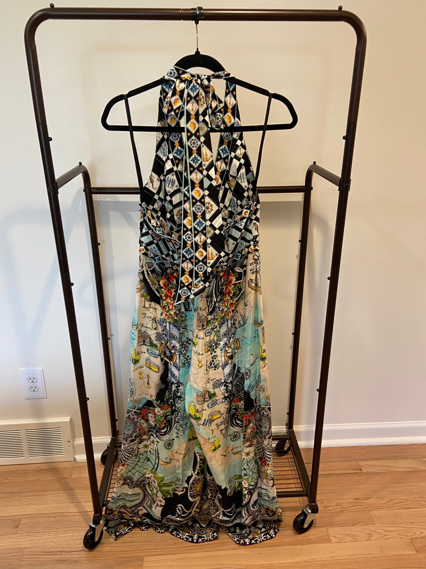 Camilla Halterneck Jumpsuit with Tie Neck size S