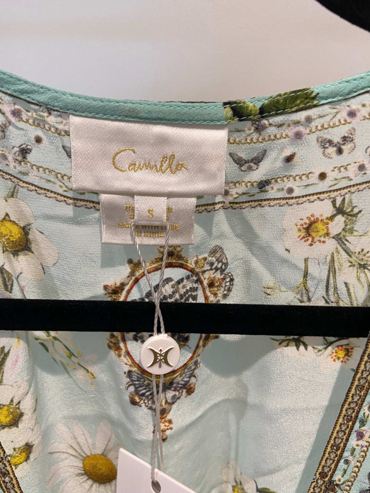 Camilla Long Button Front Dress in Floral Freefall size S