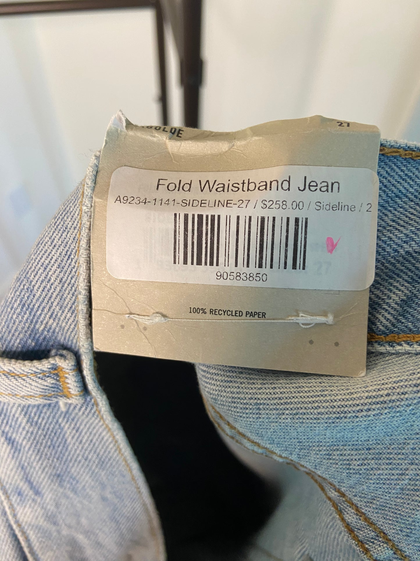 Agolde Fold Waistband Jeans size 27