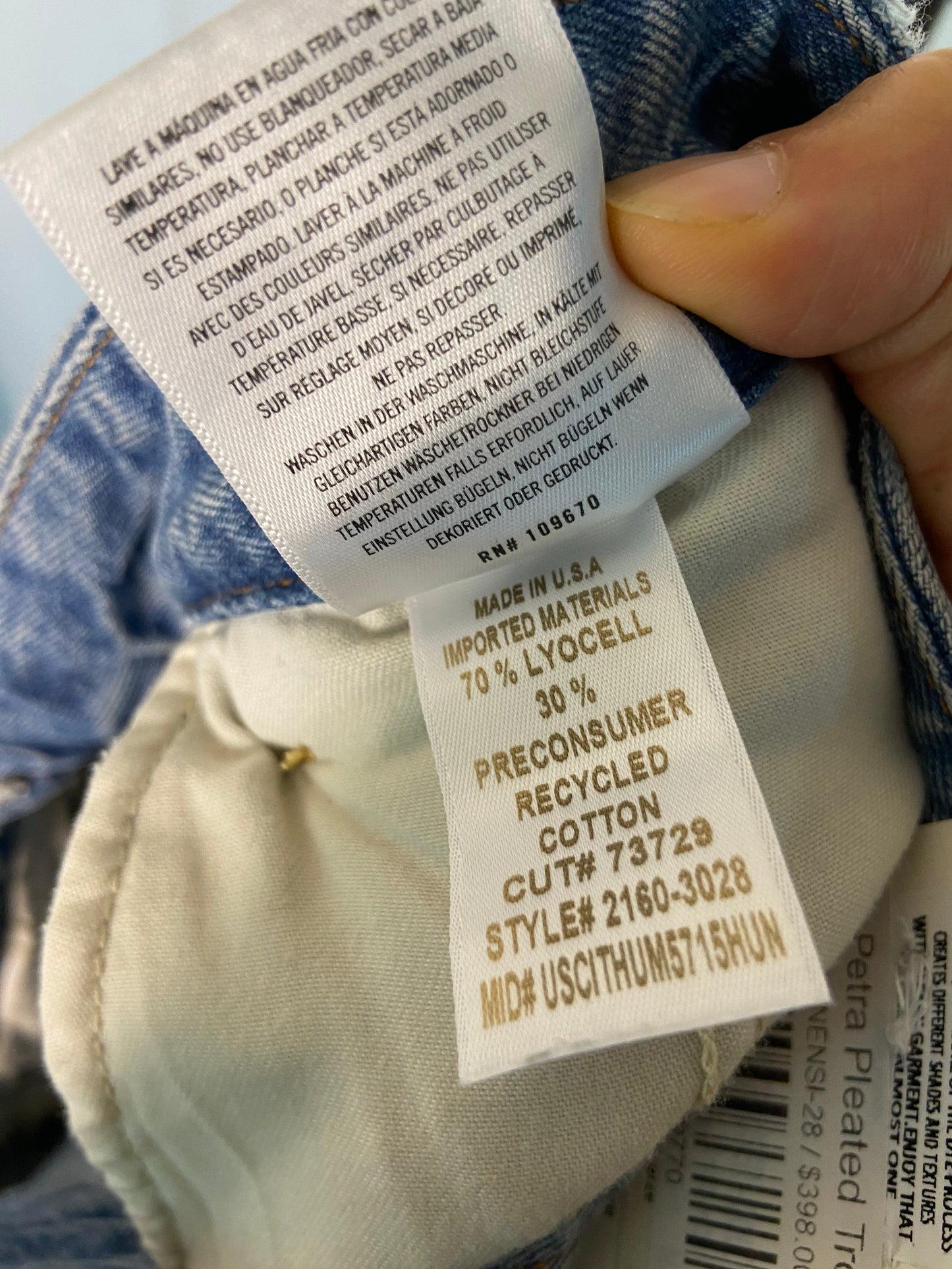 Citizens of Humanity Petra Pleated Trouser Jeans size 28