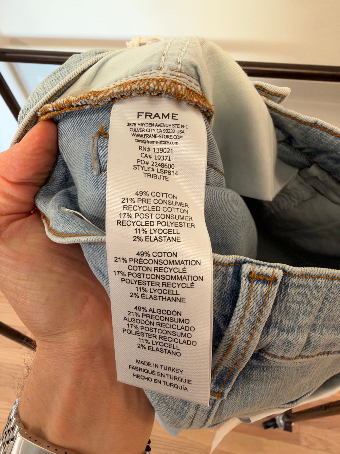 Frame Le Slim Palazzo Jeans in Tribute Wash size 24
