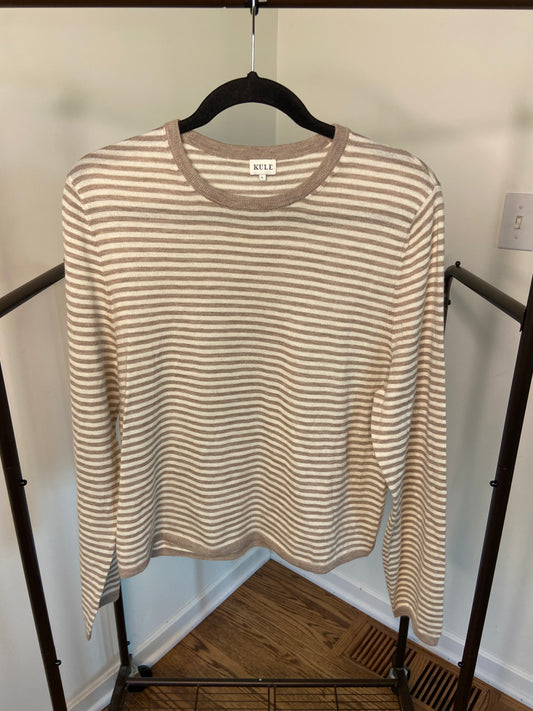Kule Thin Stripe Cashmere Knit Long Sleeve size L