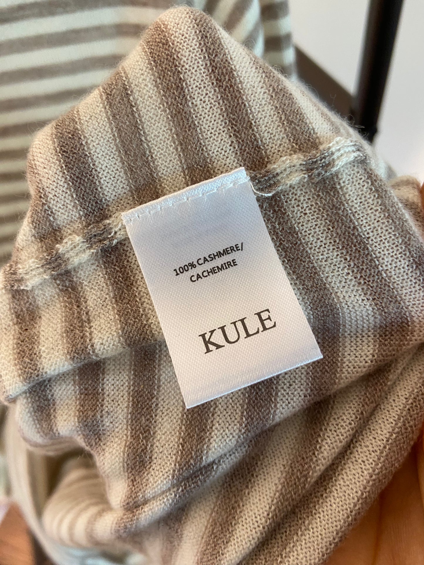 Kule Thin Stripe Cashmere Knit Long Sleeve size L