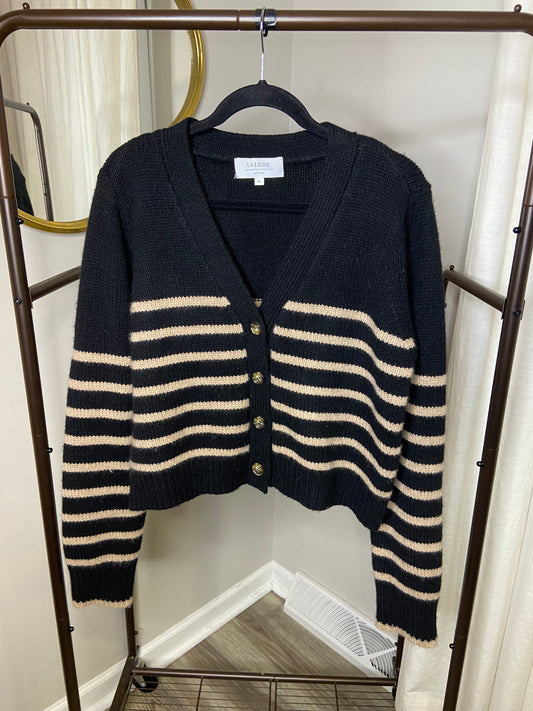 La Ligne Mini Marin Striped V Neck Cardigan size XL