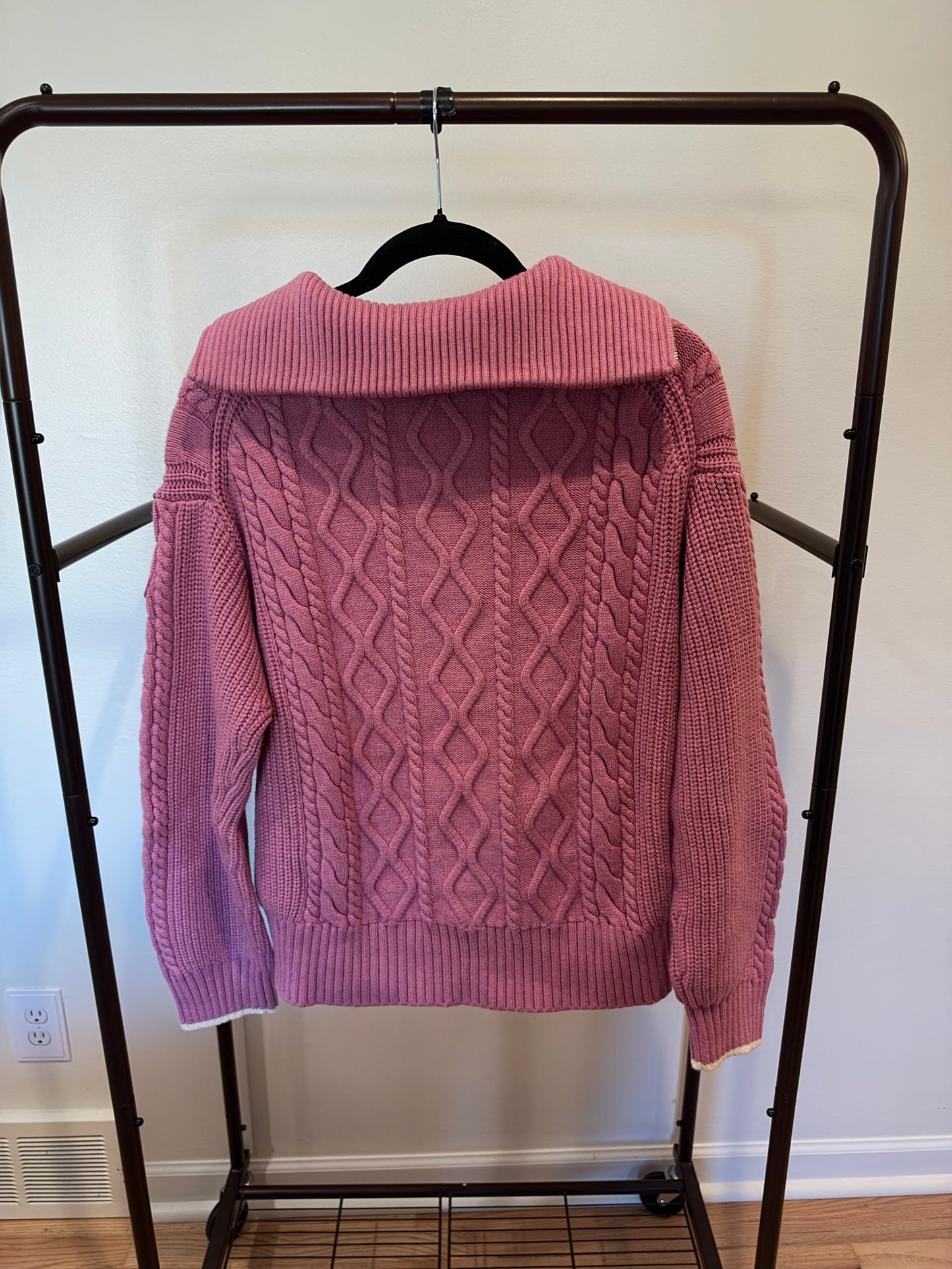 Varley Didi Relaxed Cable Half Zip Sweater size M