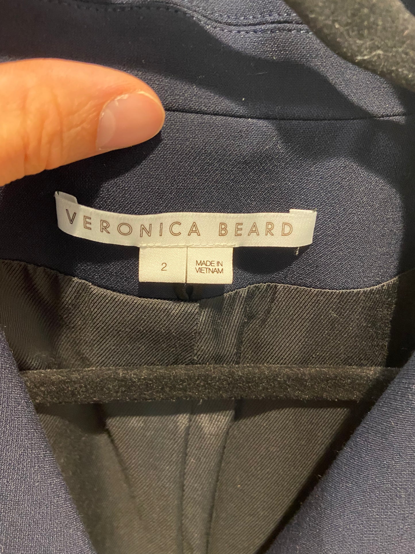 Veronica Beard Miller Dickey Jacket Navy Blue with Gold Buttons size 2