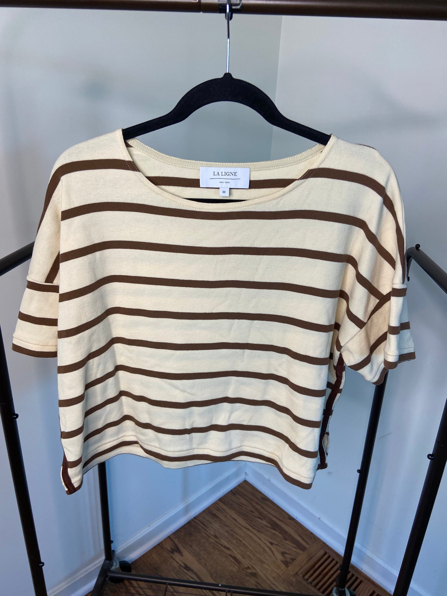 La Ligne Short Sleeve Breton Top size M