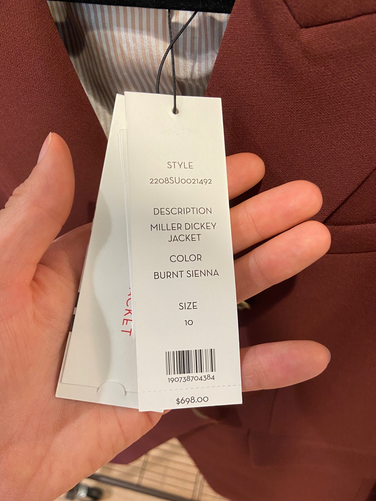 Veronica Beard Miller Dickey Jacket in Burnt Sienna size 10