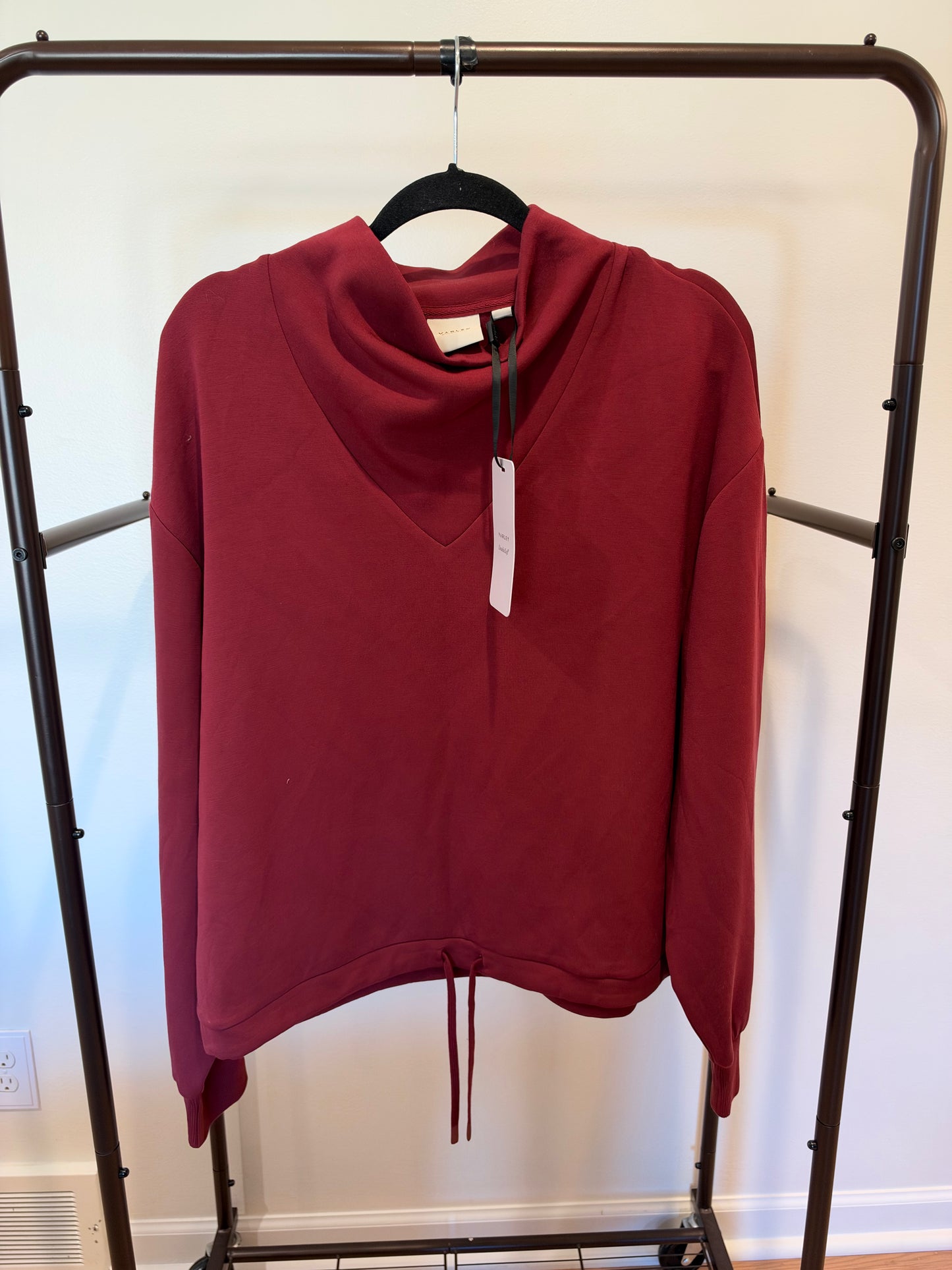 Varley The Betsy Sweat Sweater and  Slim Cuff Pants 27.5" in New Maroon size L