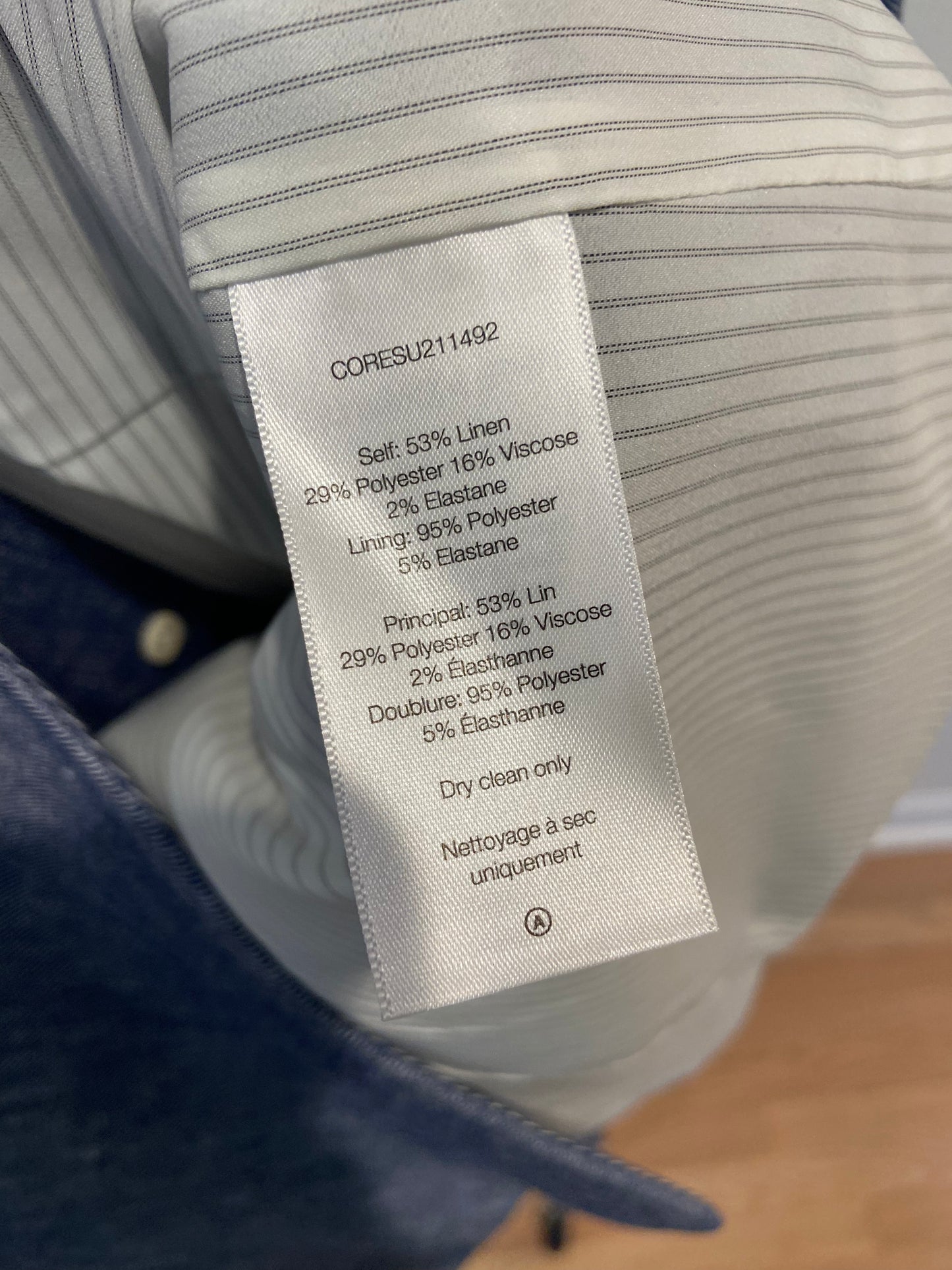 Veronica Beard Miller Linen Blend Dickey Jacket Blue Melange size 10
