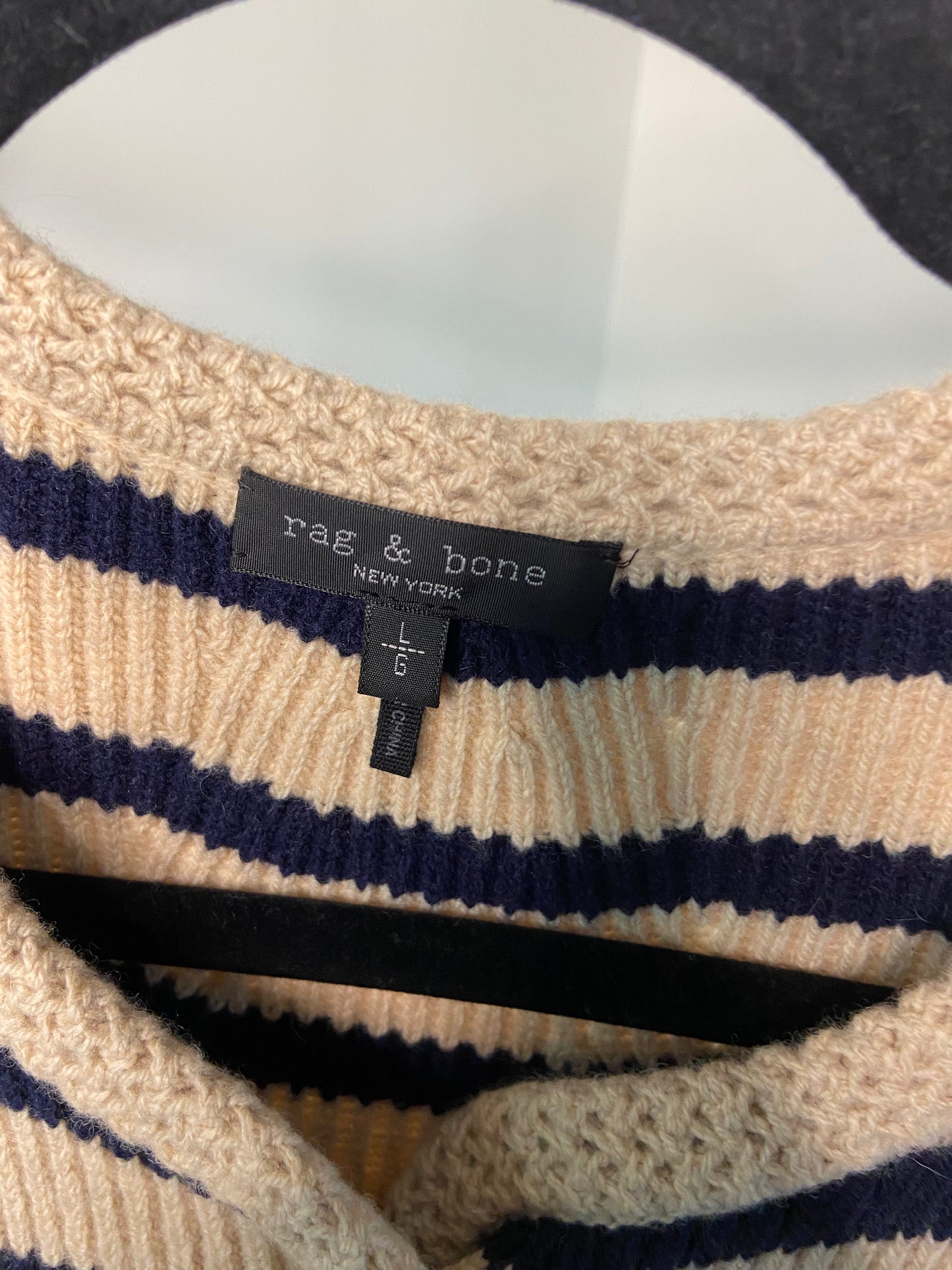 Rag and Bone Nancy Striped Cardigan in Oatmeal size L