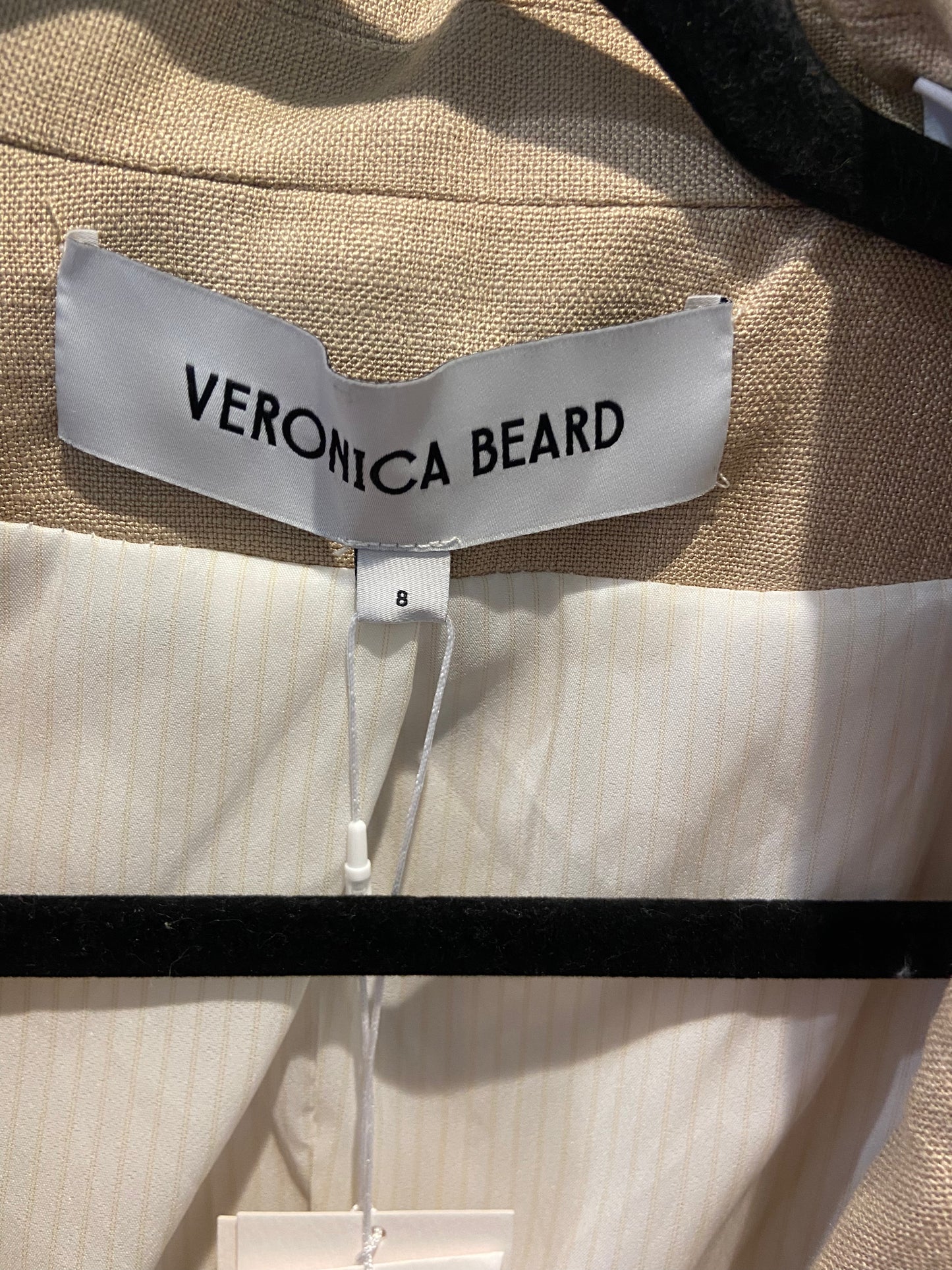 Veronica Beard Battista Dickey Jacket Blazer in Stone Khaki size 8
