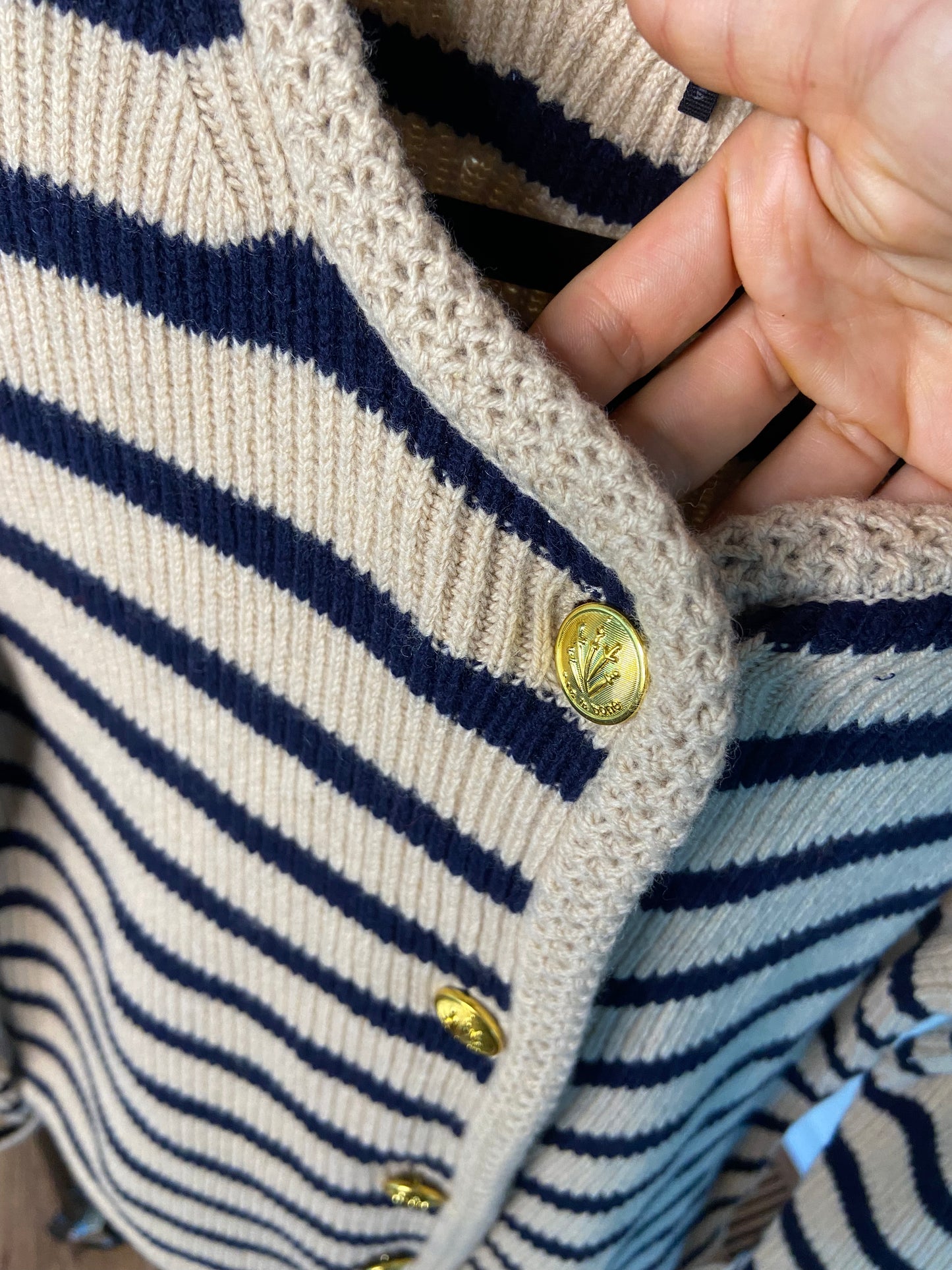 Rag and Bone Nancy Striped Cardigan in Oatmeal size L