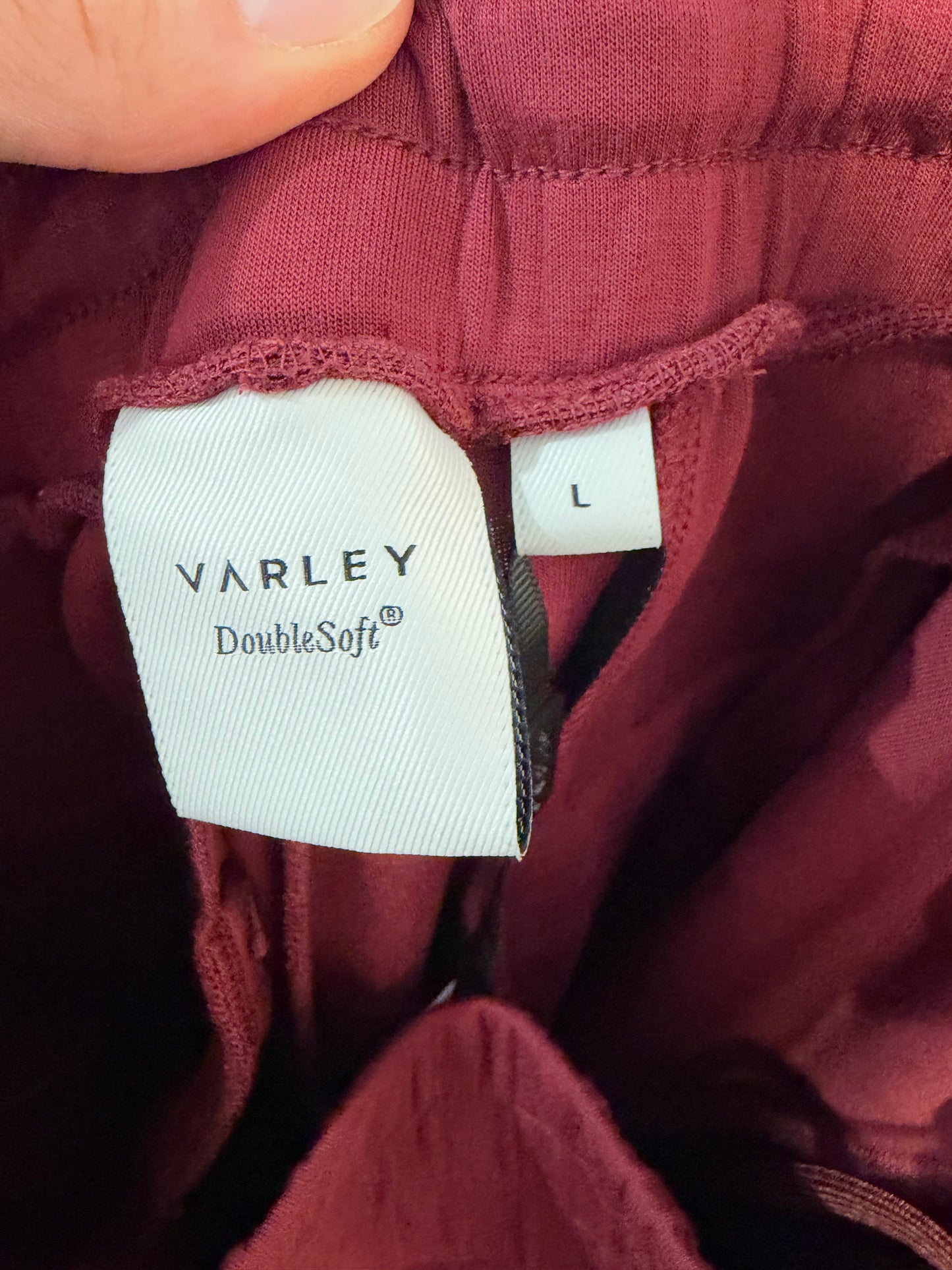 Varley The Betsy Sweat Sweater and  Slim Cuff Pants 27.5" in New Maroon size L