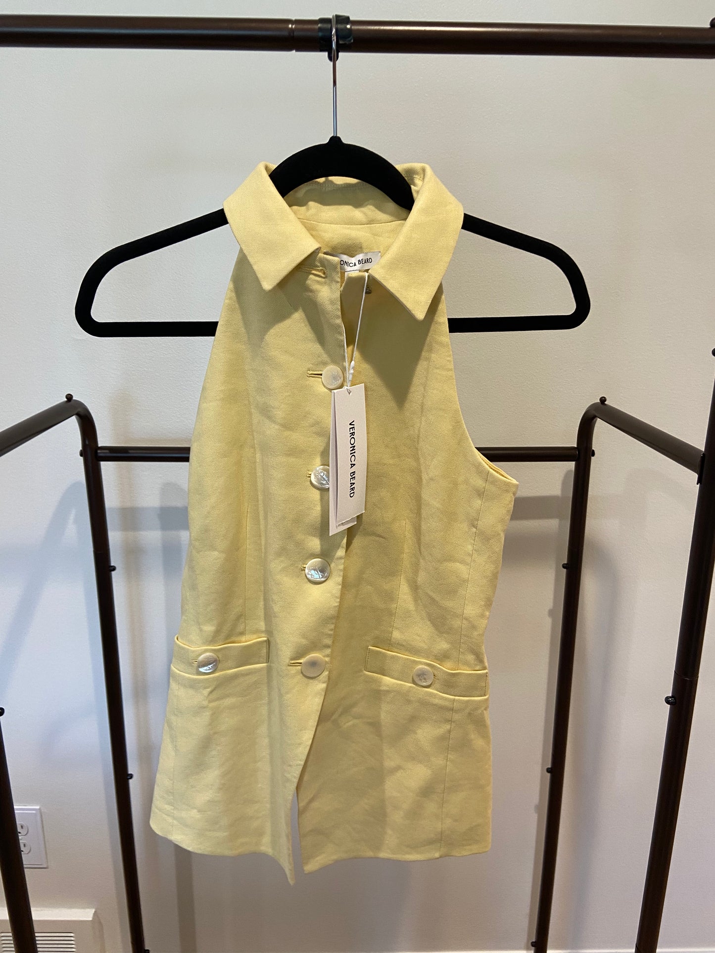 Veronica Beard Orlinda Vest in Chamomile Yellow size 00