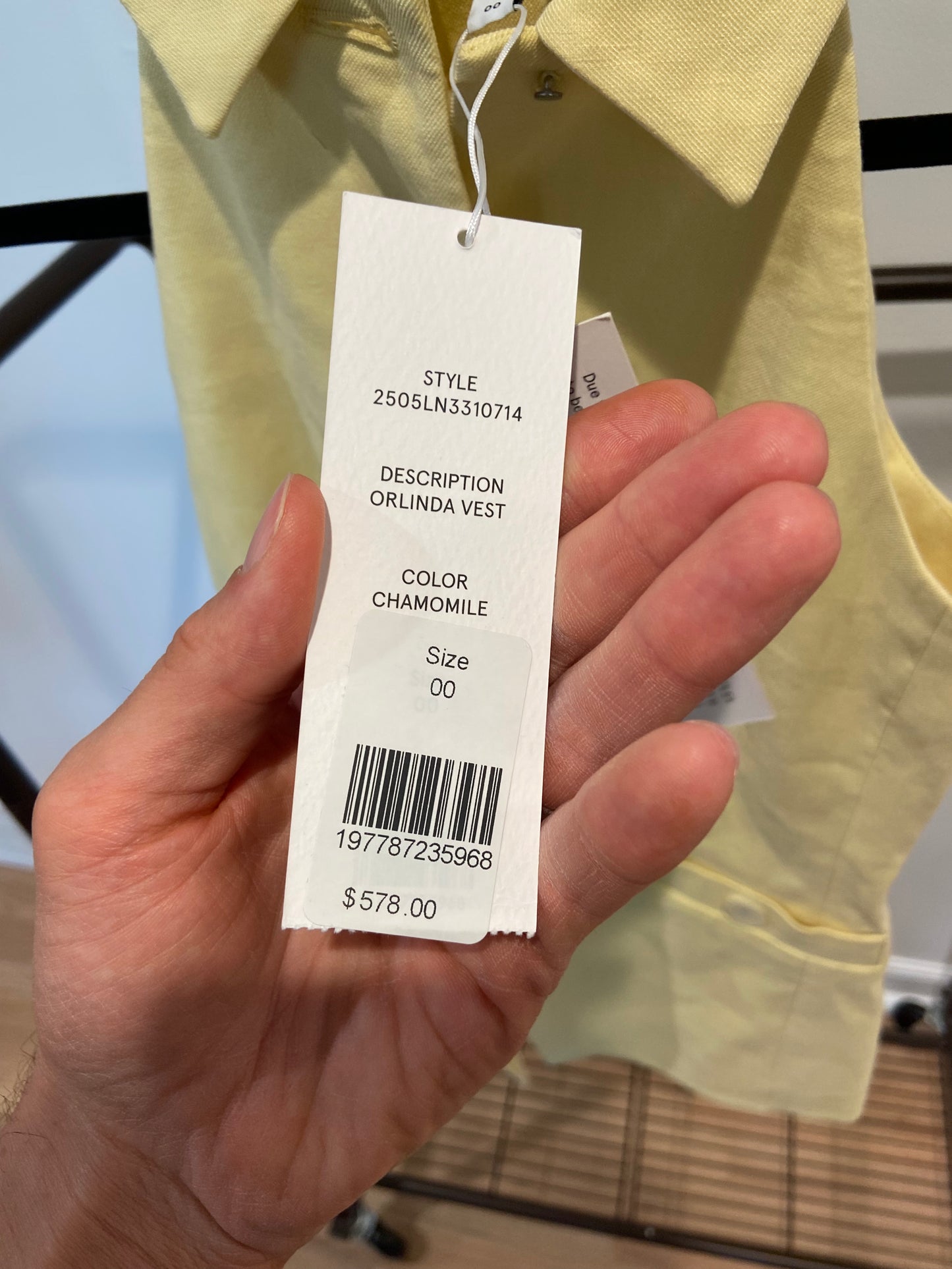 Veronica Beard Orlinda Vest in Chamomile Yellow size 00