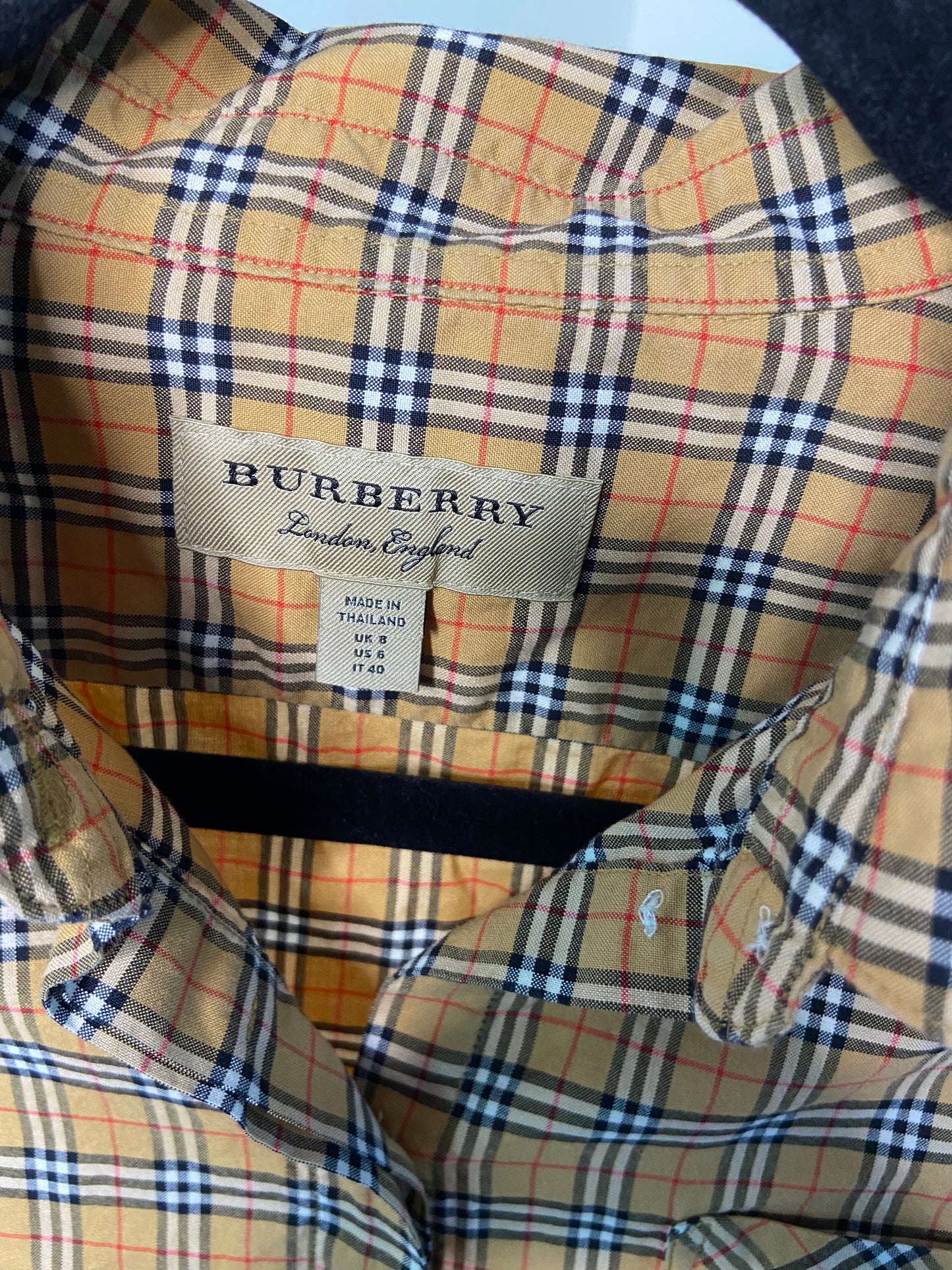 Burberry Nova Check Button Down Shirt size 6