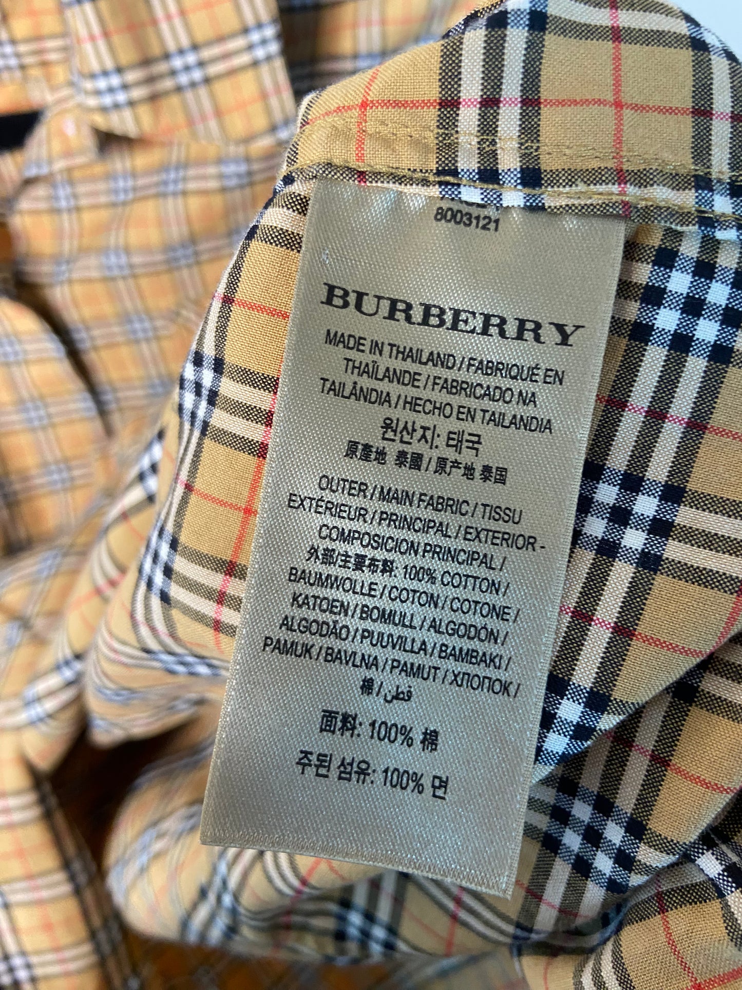 Burberry Nova Check Button Down Shirt size 6