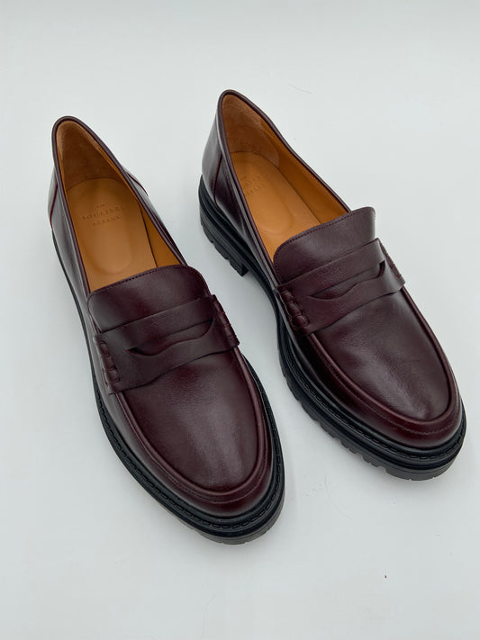 Sezane Albane Loafers in Glossy Burgundy size 40
