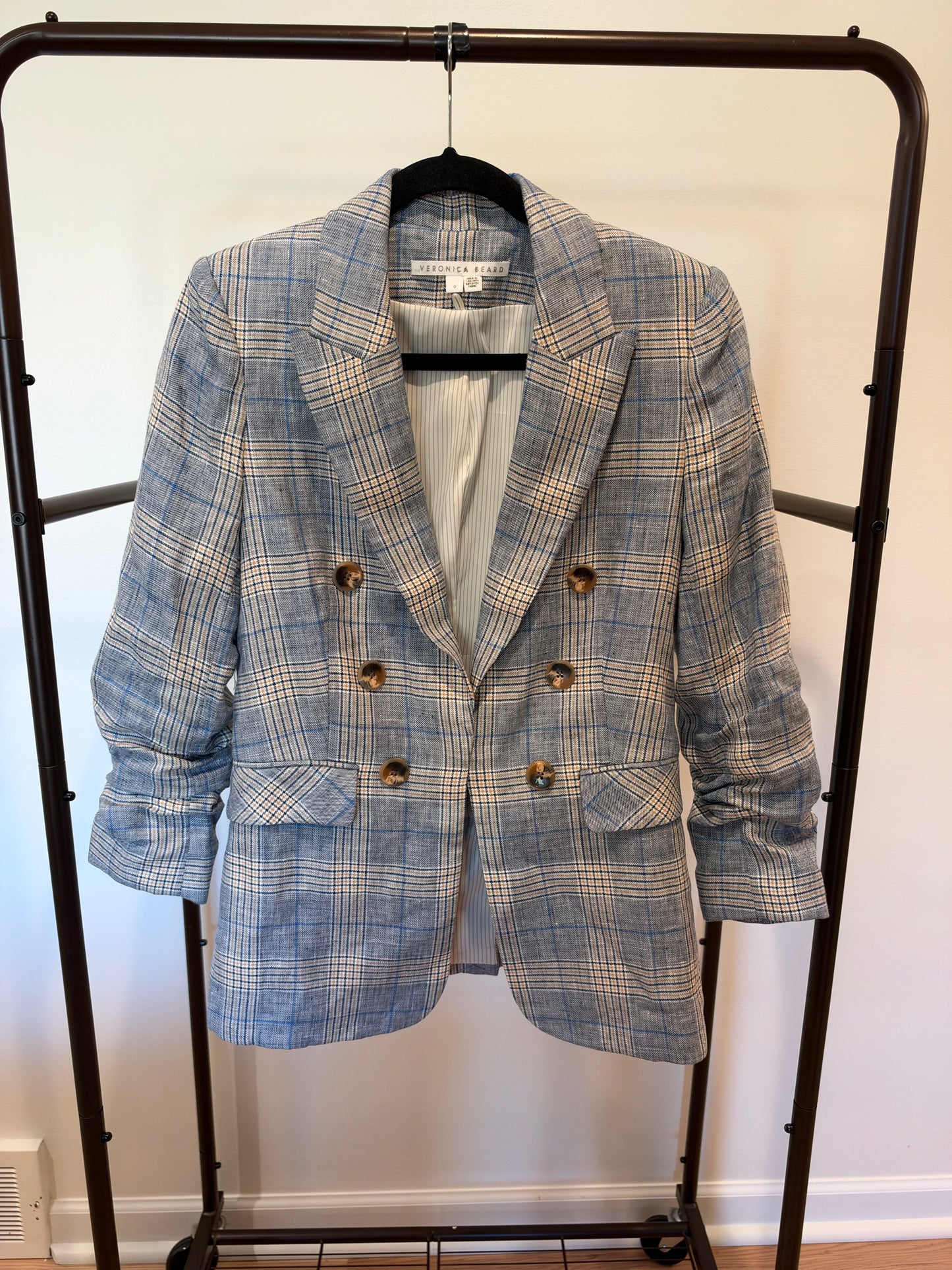 Veronica Beard Blue Plaid Beacon Dickey Jacket size 0