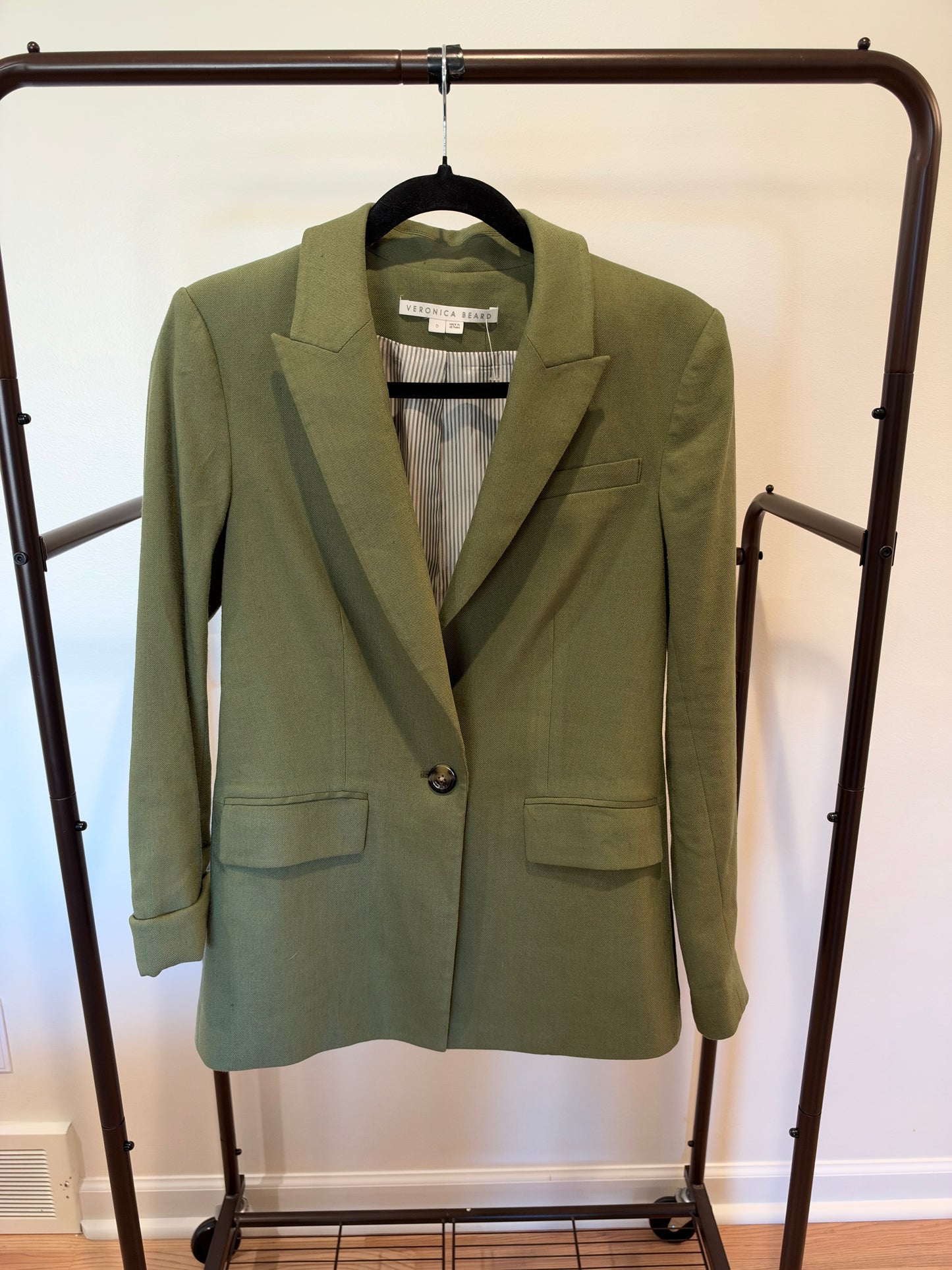 Veronica Beard Sevi Dickey Jacket in Bright Army Green size 0