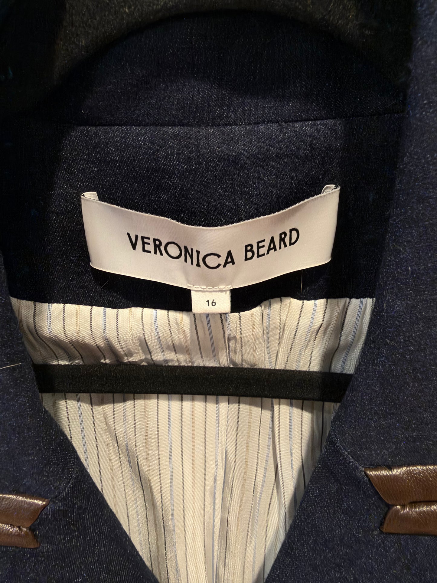 Veronica Beard Miller Denim Dickey Blazer Jacket in Midnight Wash size 16