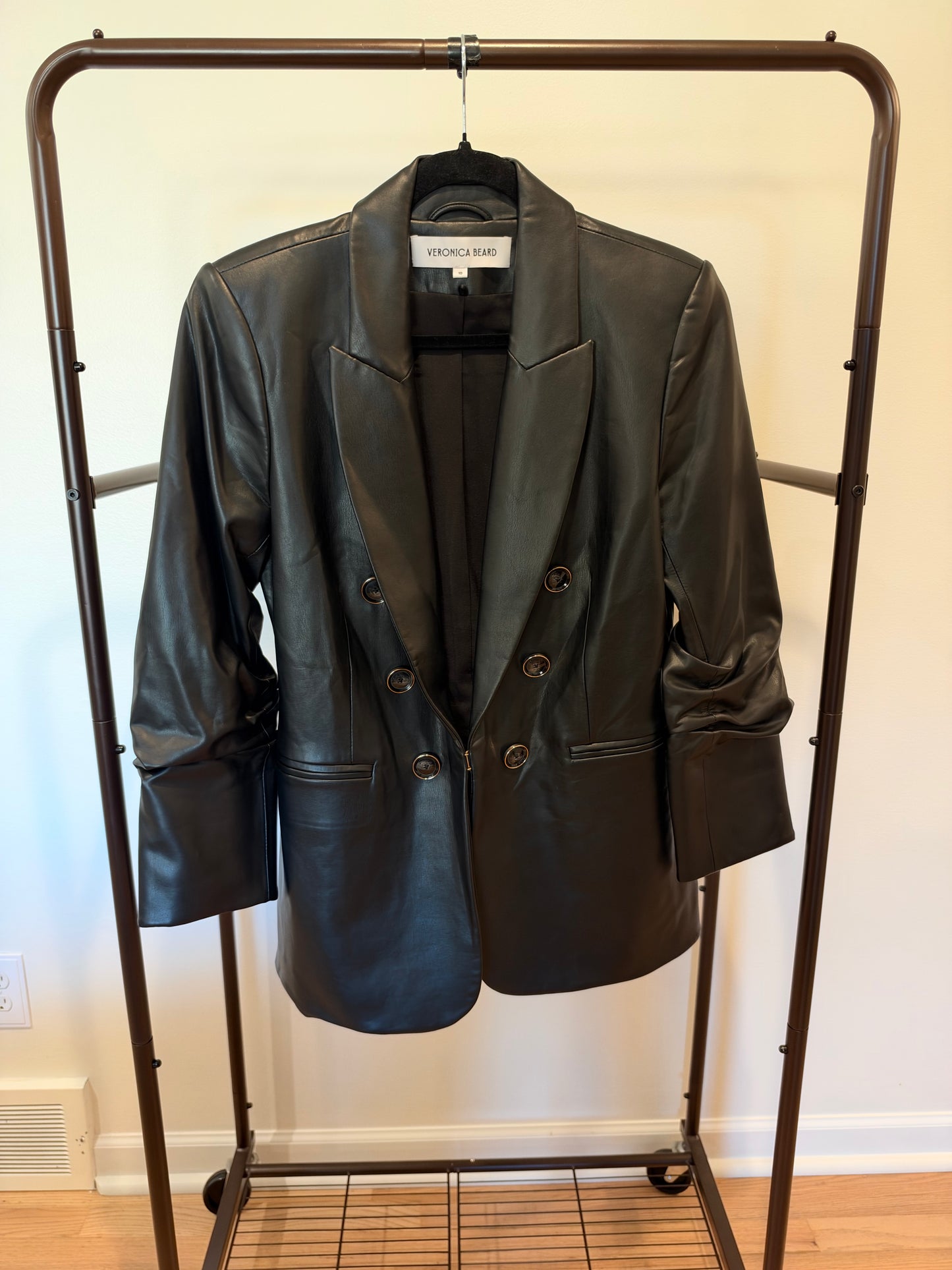 Veronica Beard Beacon Dickey Jacket in Faux Leather size 10